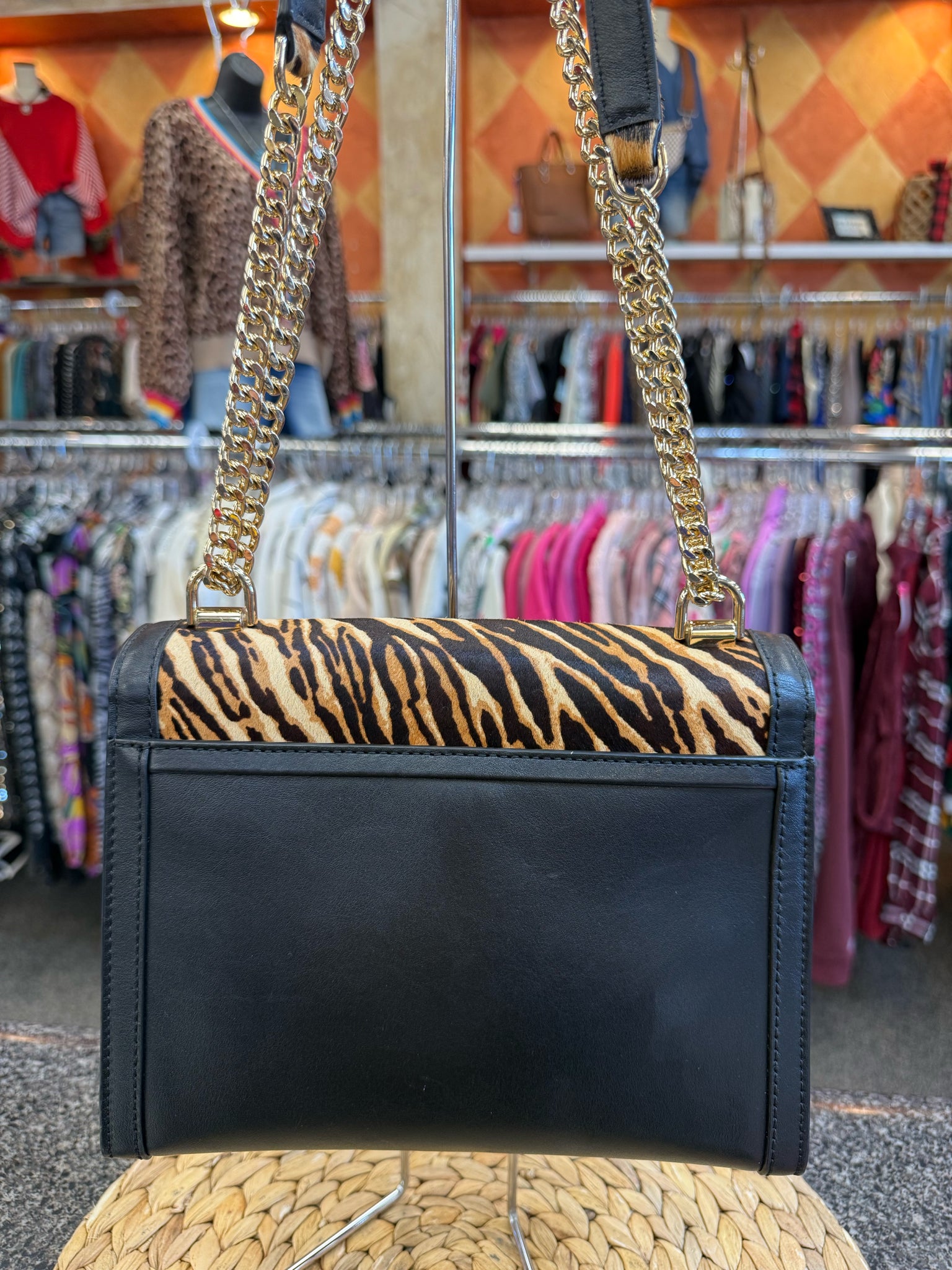 Pre-owned MICHAEL KORS Brown animal Black Crossbody Designer Purse