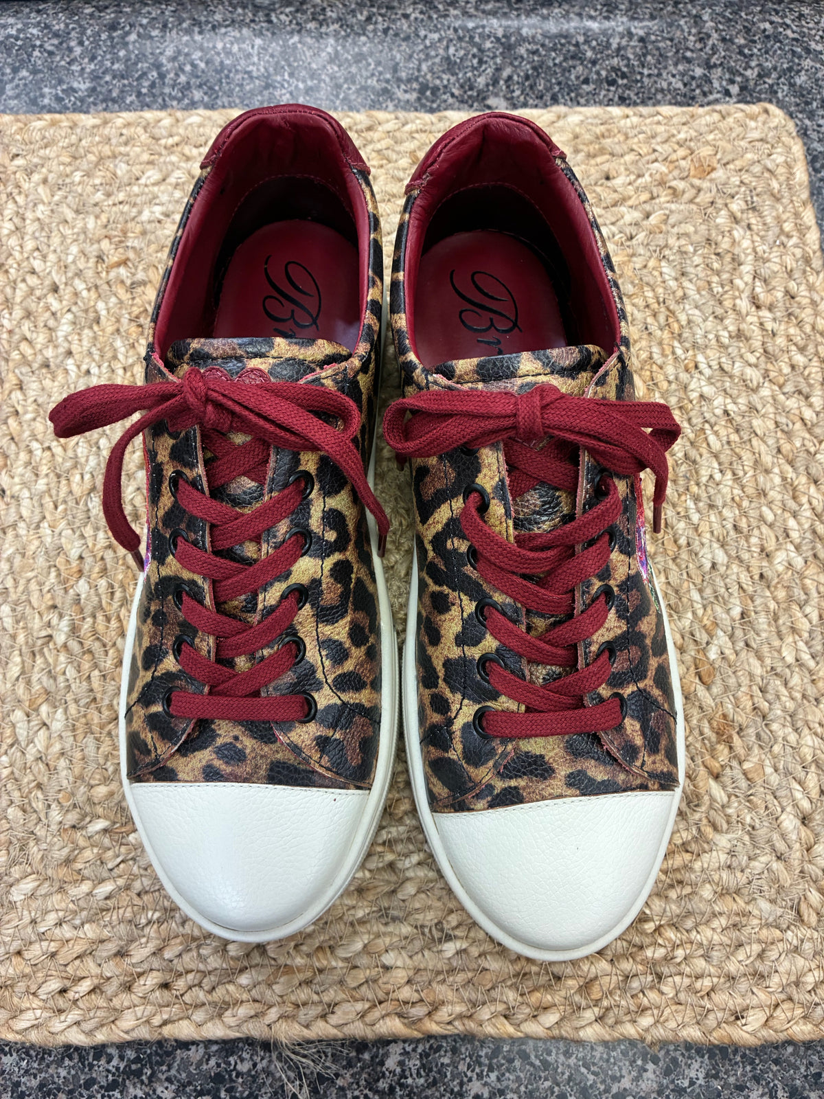 New with Tag BRIGHTON Black animal Light brown Size 8.5 Sneaker