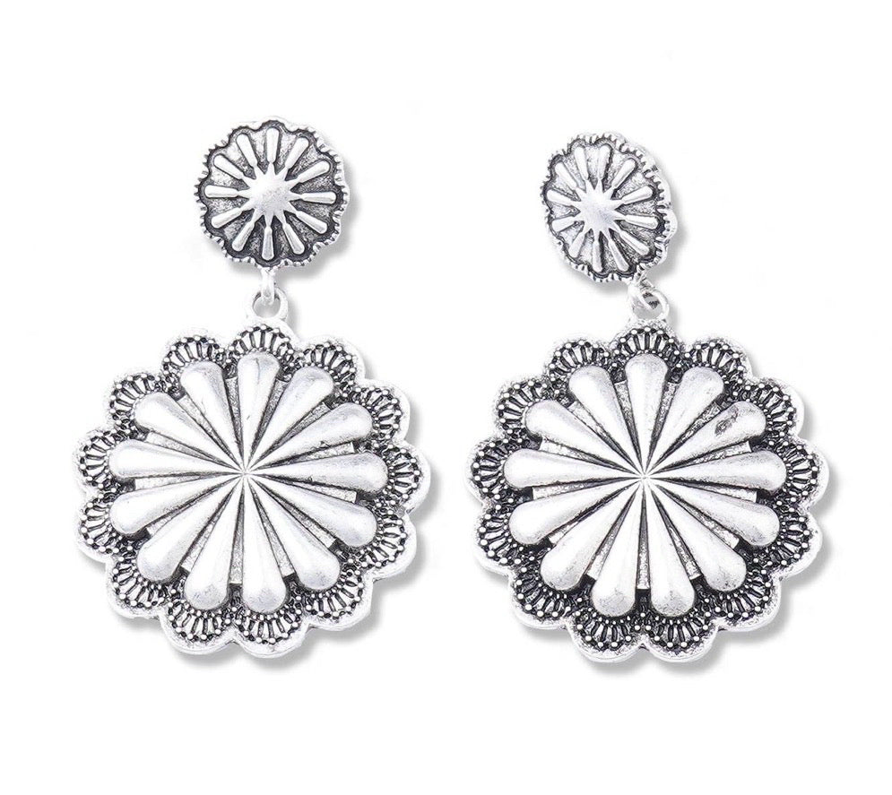 New WESTERN Silver Earring