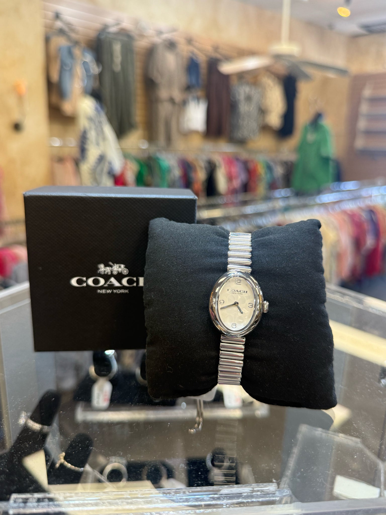 New with Tag COACH Silver White Signature Designer Watch