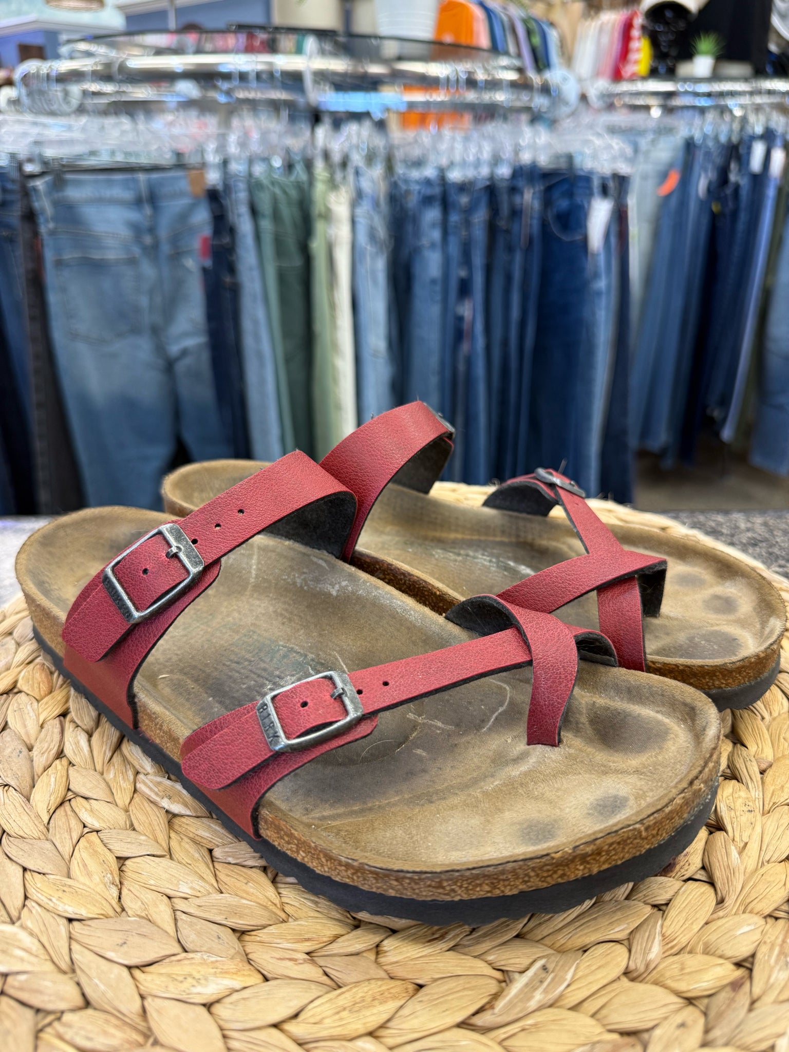 Pre-owned BIRKENSTOCK Red Size 9 Designer Sandal