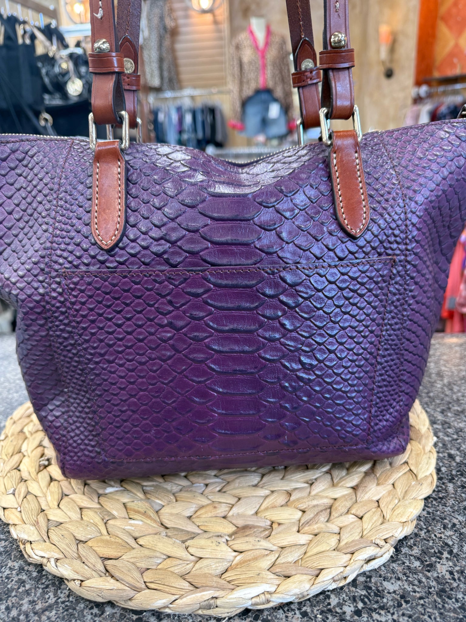 Pre-owned DOONEY&BOURKE Purple animal Shoulder Designer Purse