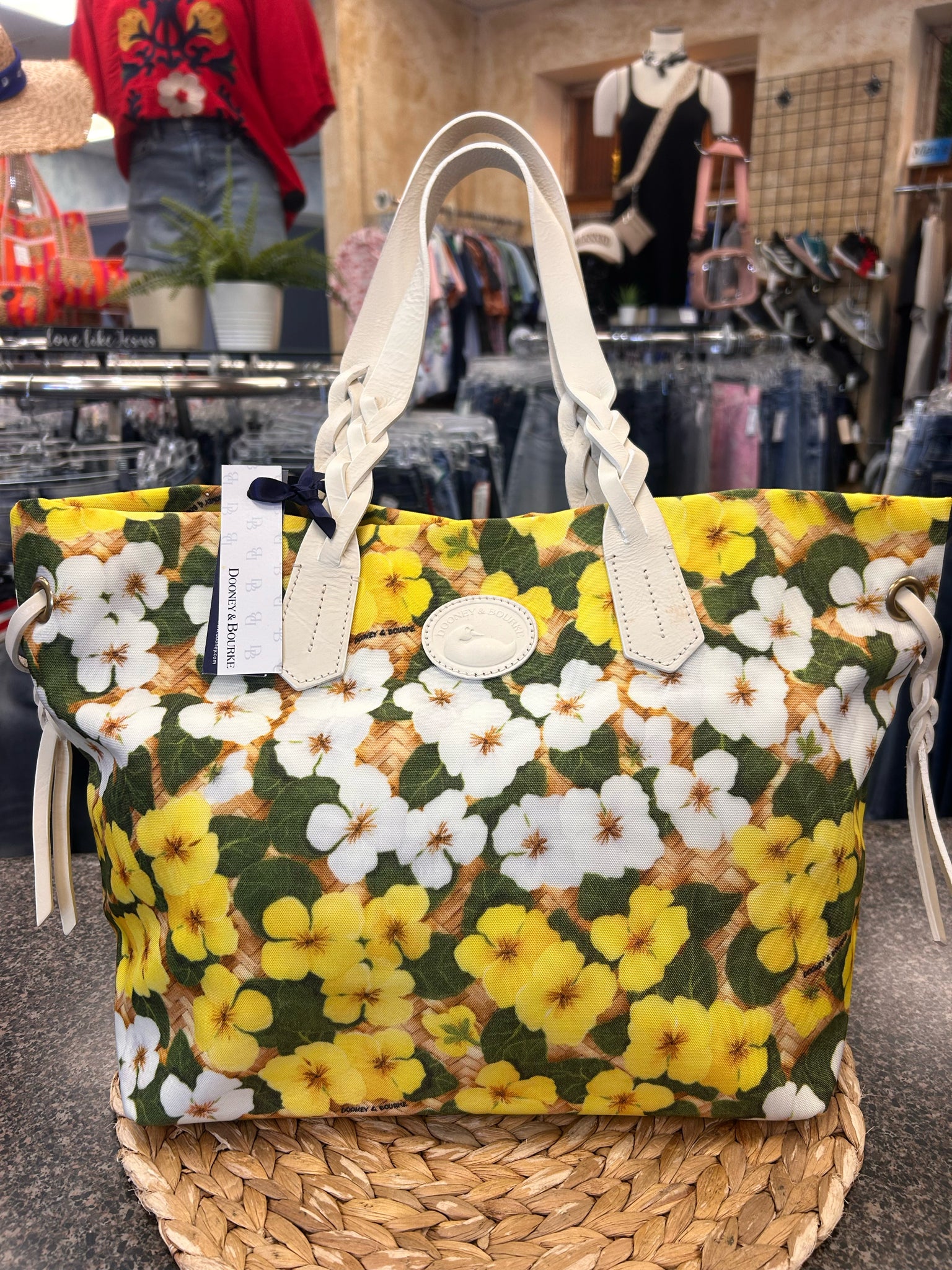 New with Tag DOONEY&BOURKE Yellow floral Multi Floral Tote Designer Purse