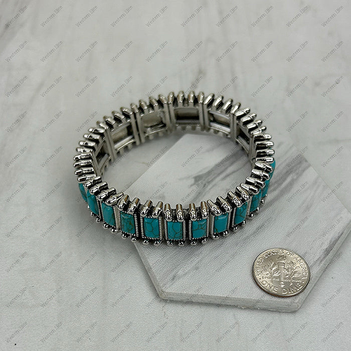 New WESTERN Turquoise Silver Bracelet