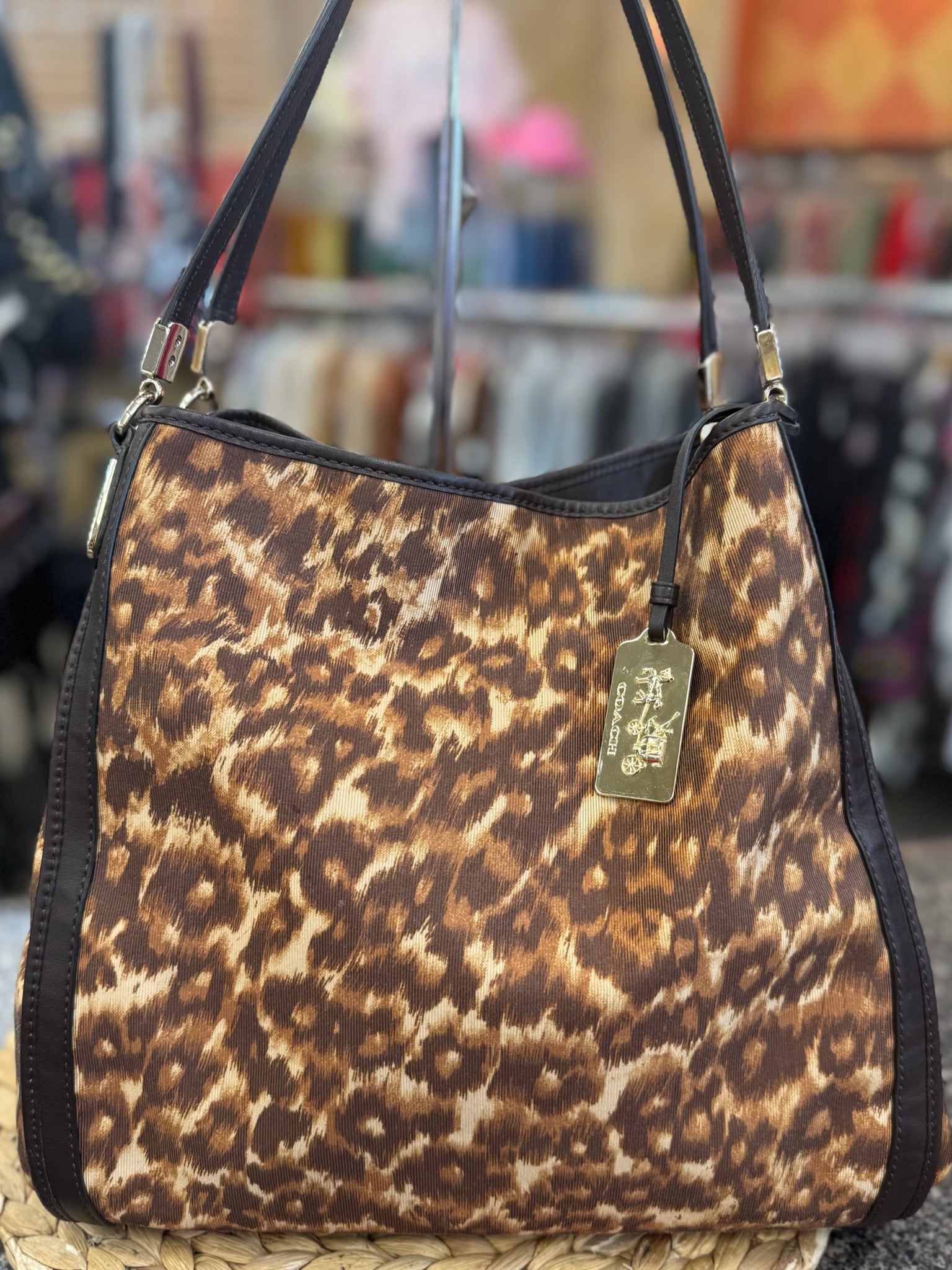 Pre-owned COACH Brown animal Dark Brown Shoulder Designer Purse