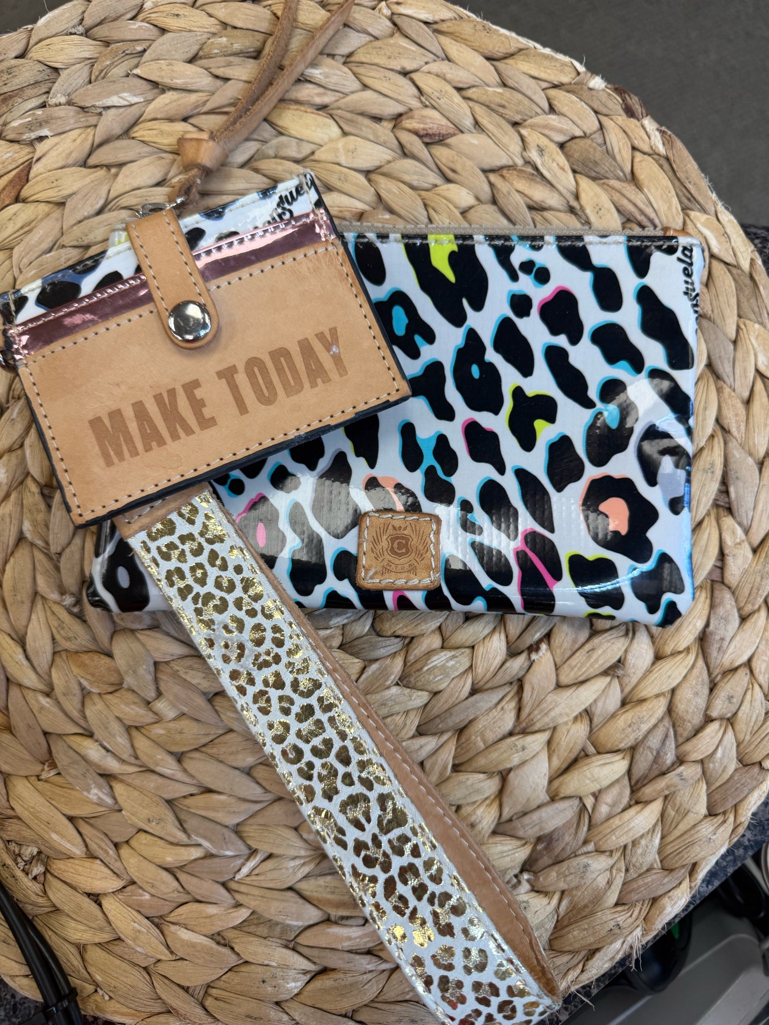 Pre-owned CONSUELA Black animal Neon Designer Wallet