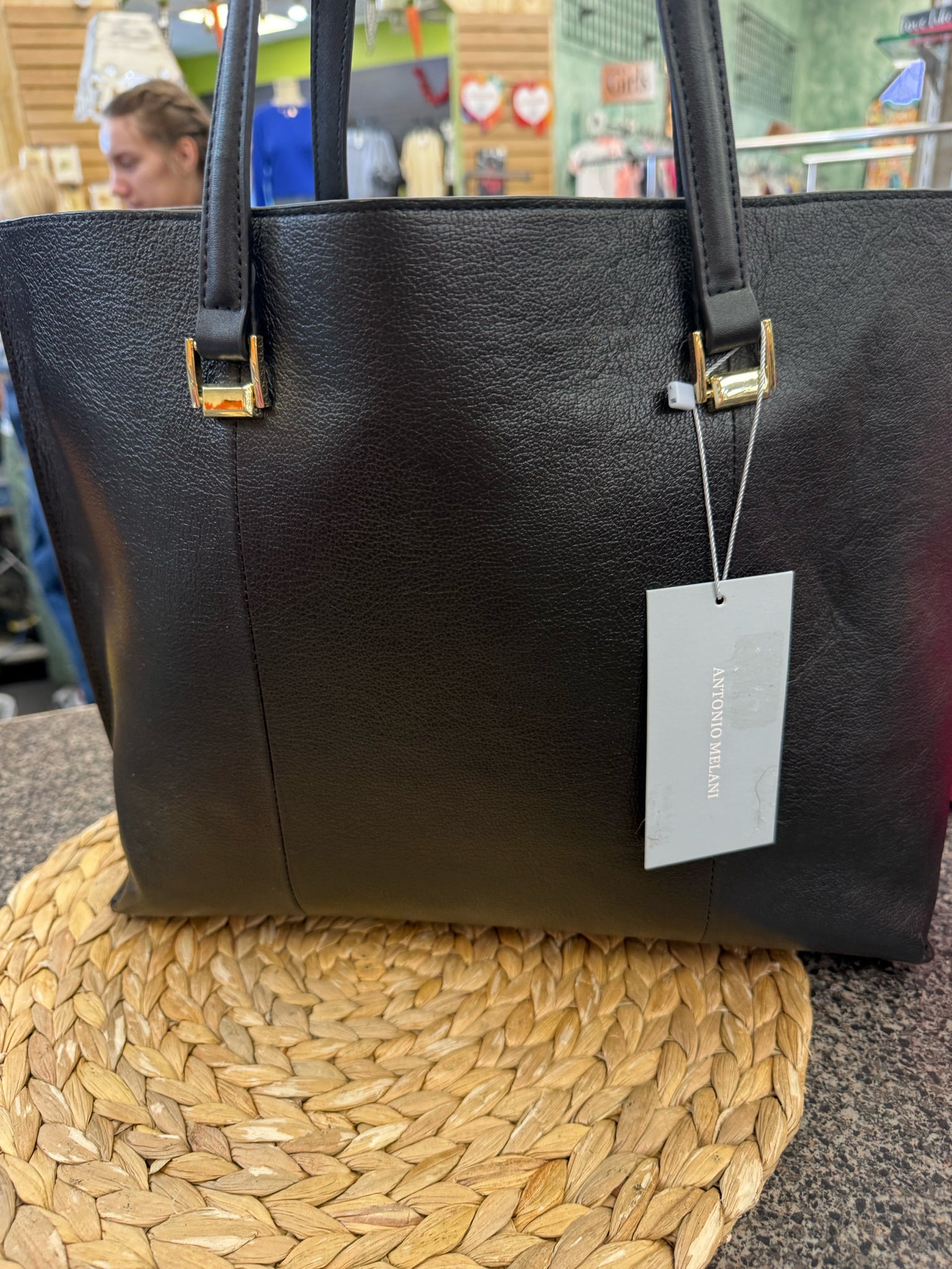 New with Tag ANTONIO MELANI Black animal Brown Shoulder Designer Purse