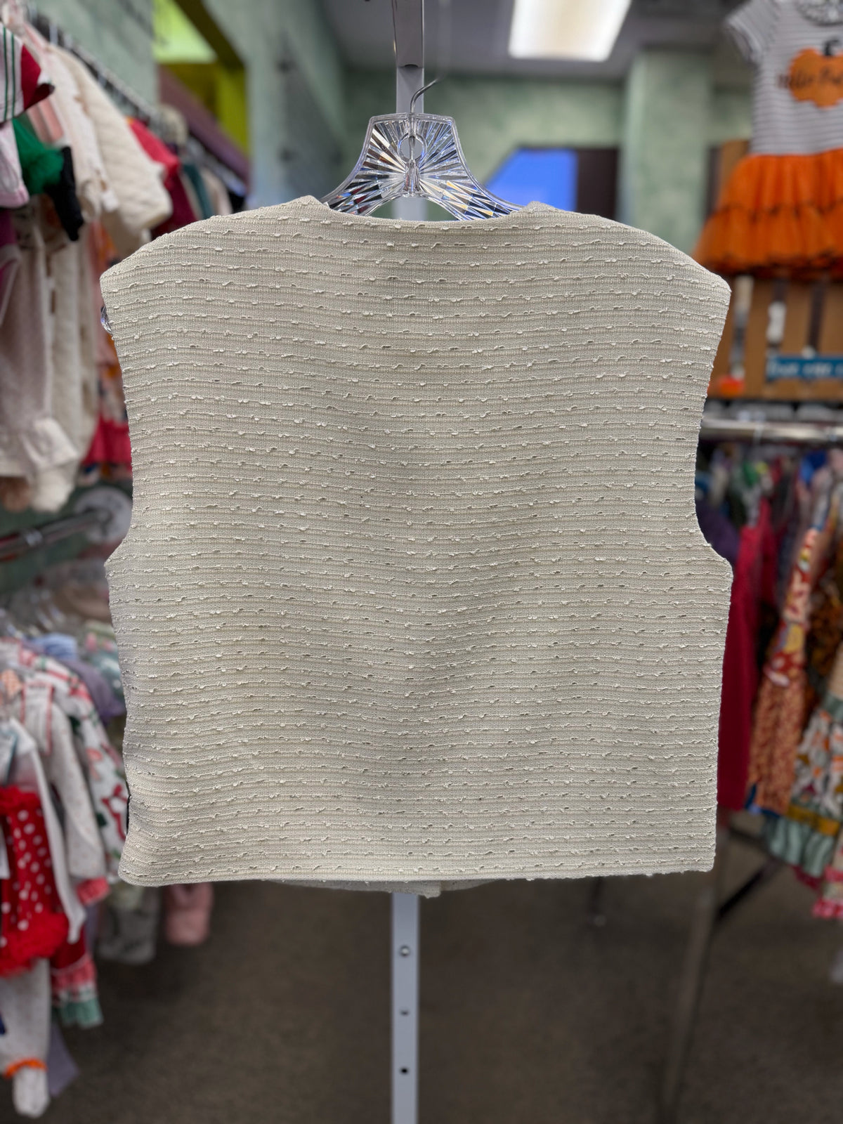 Pre-owned YEST Ivory Gold Size S Sleeveless Vest