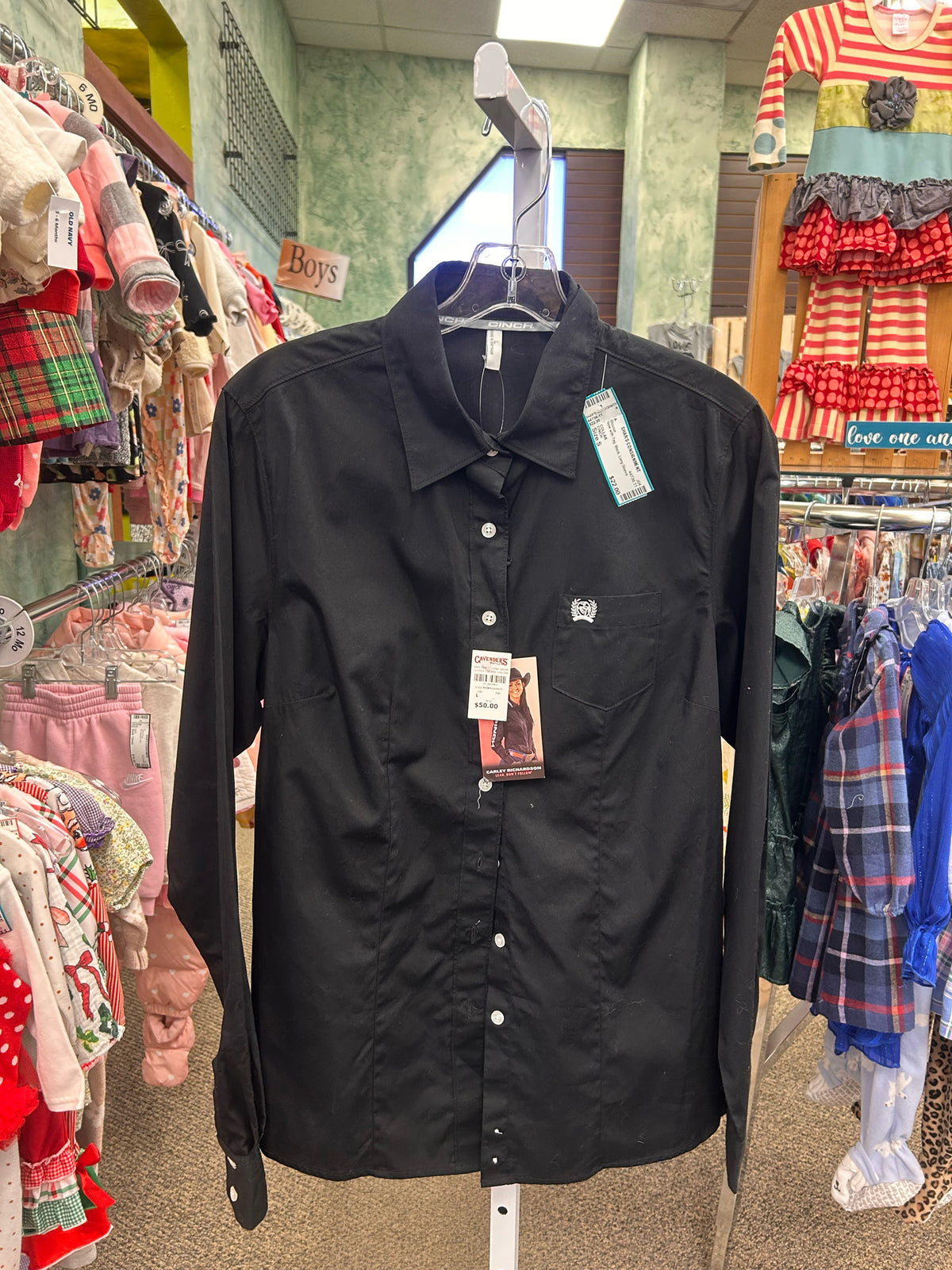 New with Tag CINCH Black Size: S Long Sleeve Blouse