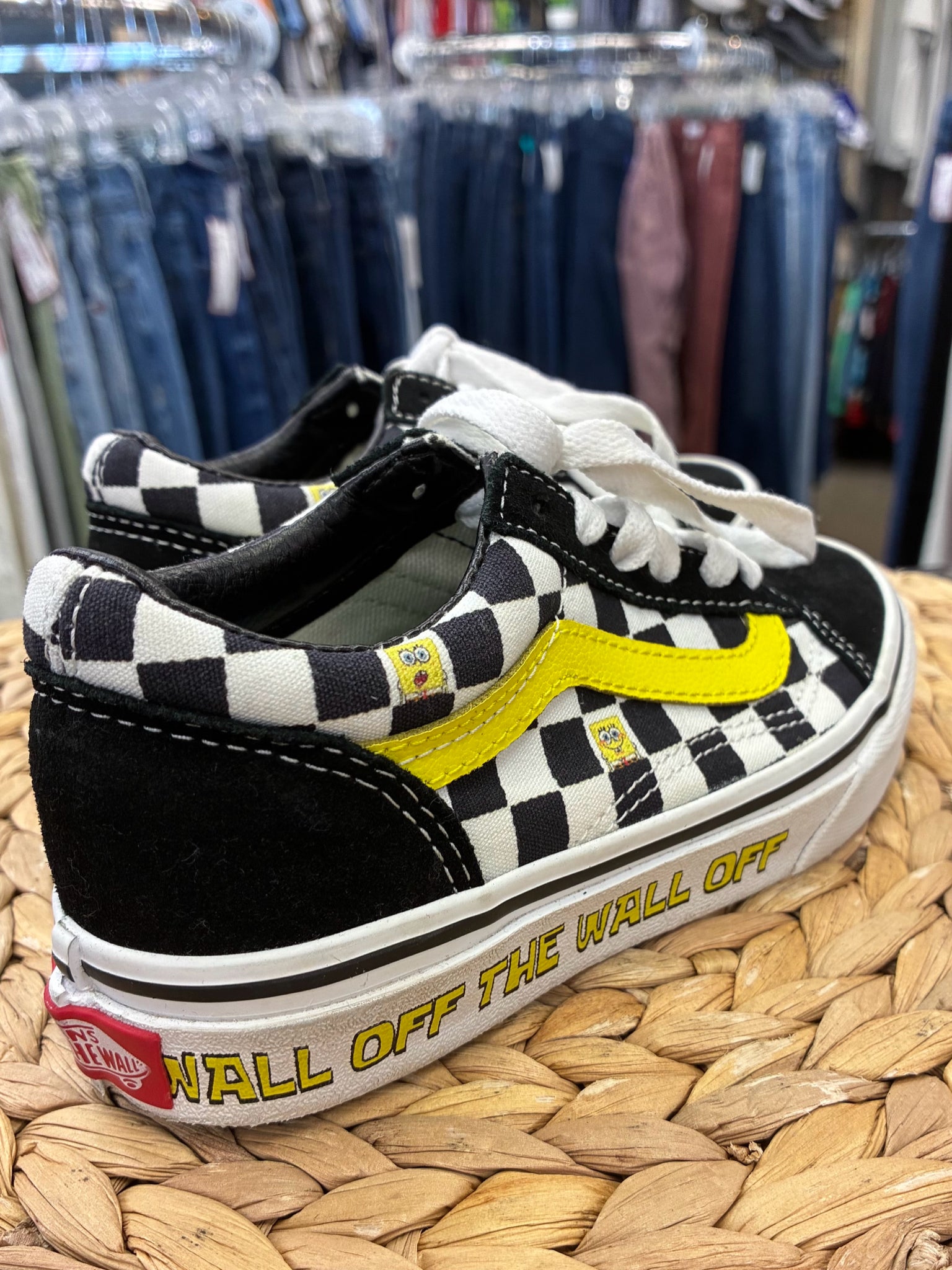 Pre-owned VANS Black check White Check C-SIZE 13 Boys Sneaker