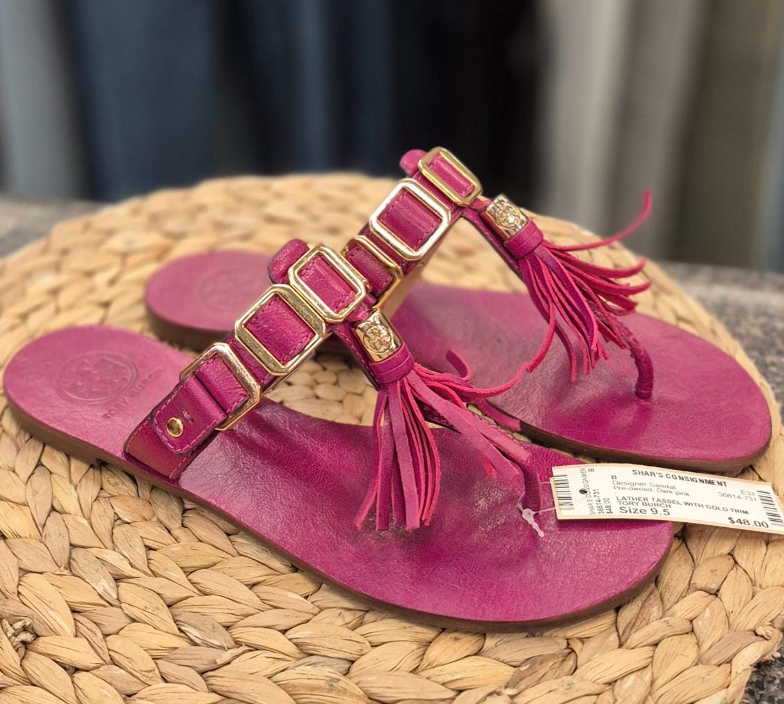 Pre-owned TORY BURCH Dark pink Size 9.5 Designer Sandal