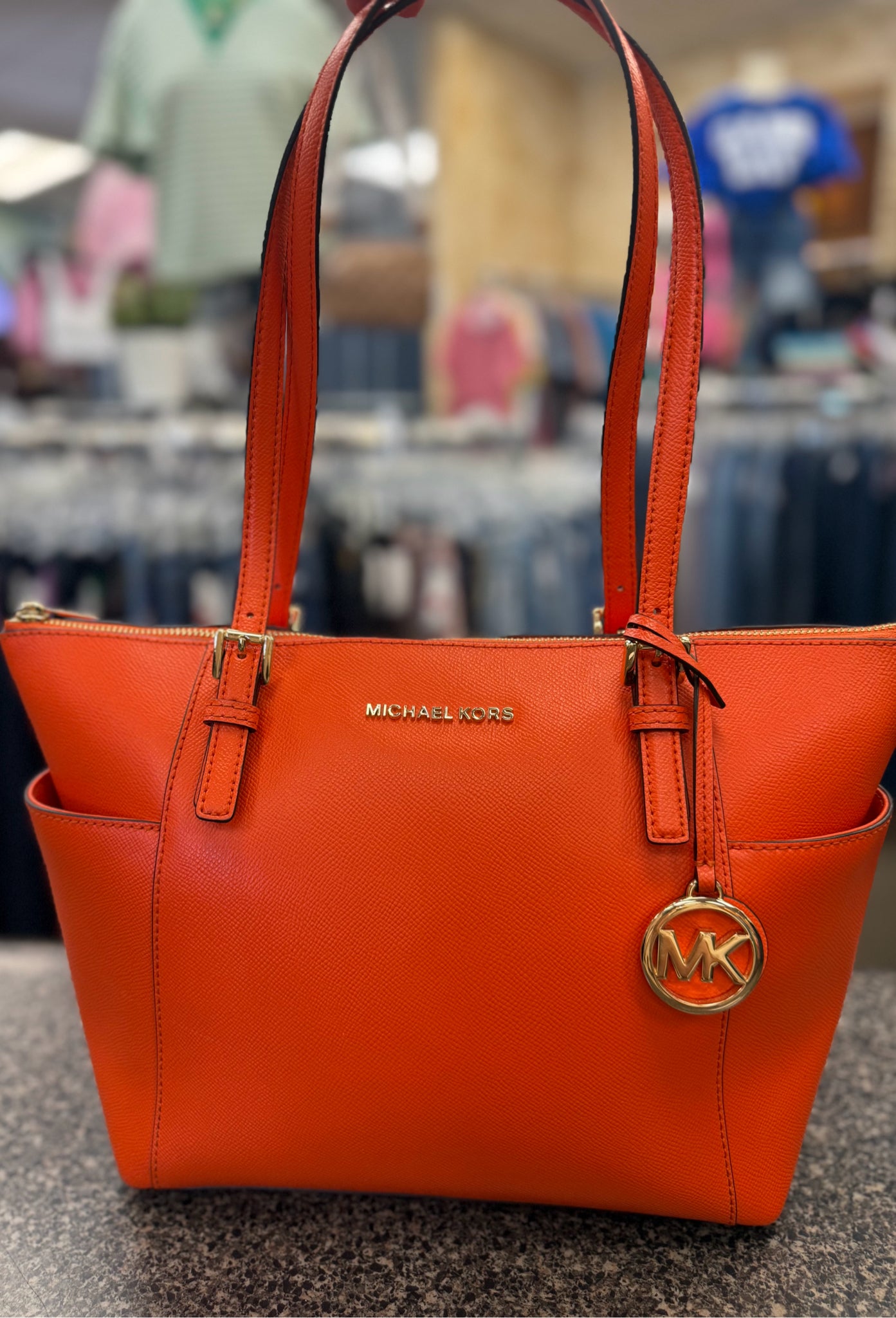 Pre-owned MICHAEL KORS Orange Shoulder Designer Purse