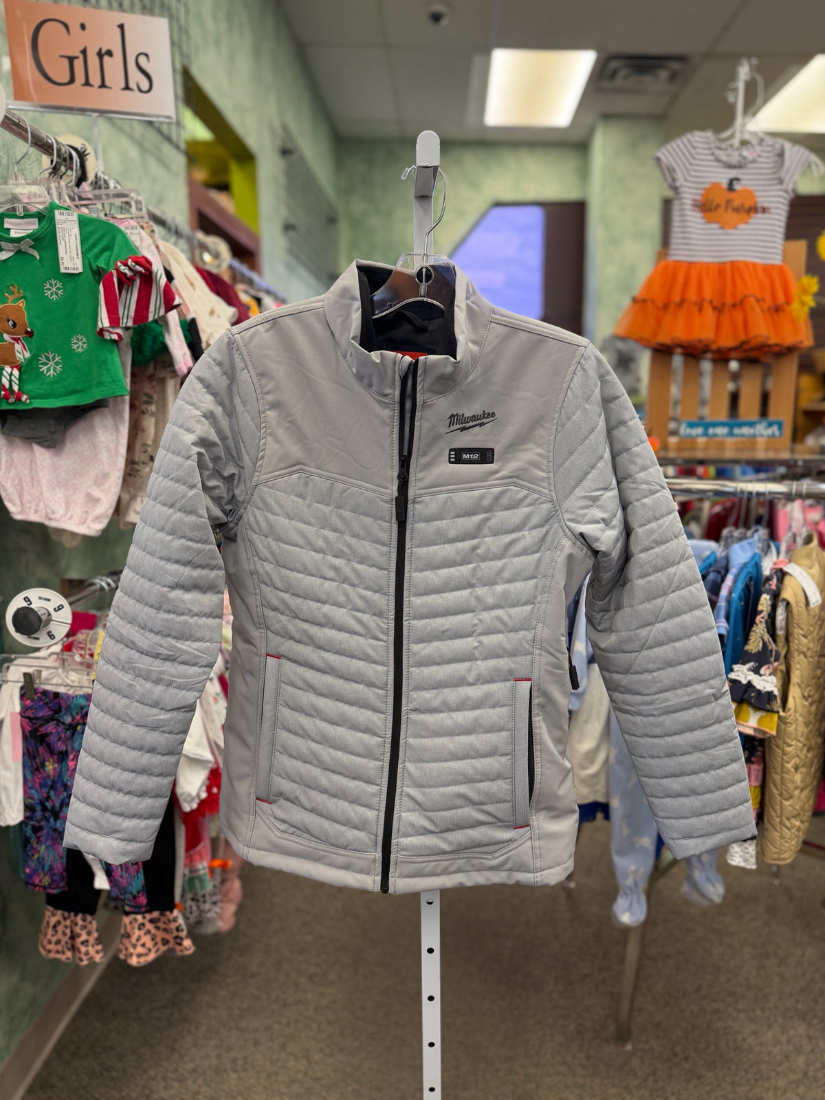 Pre-owned Milwaukee Light gray Black Trim Size: XS Designer Coat
