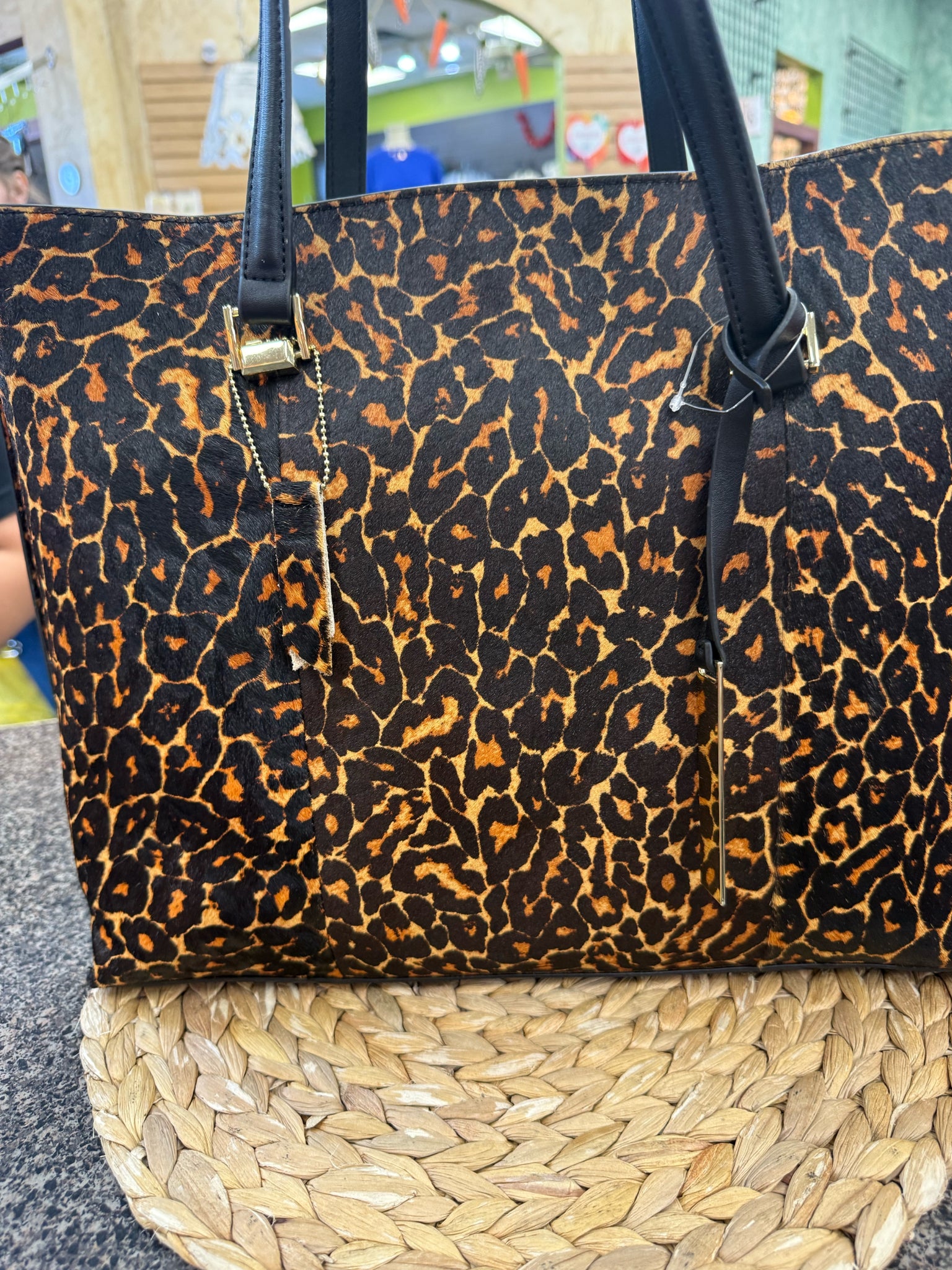 New with Tag ANTONIO MELANI Black animal Brown Shoulder Designer Purse