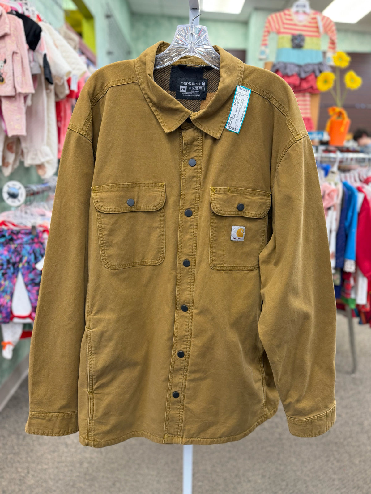 Pre-owned CARHARTT DARK TAN Men Size 2X Long Sleeve MENS Shirts
