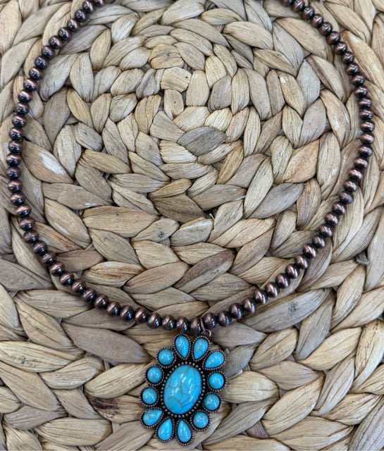 New WESTERN Bronze Turquoise Necklace