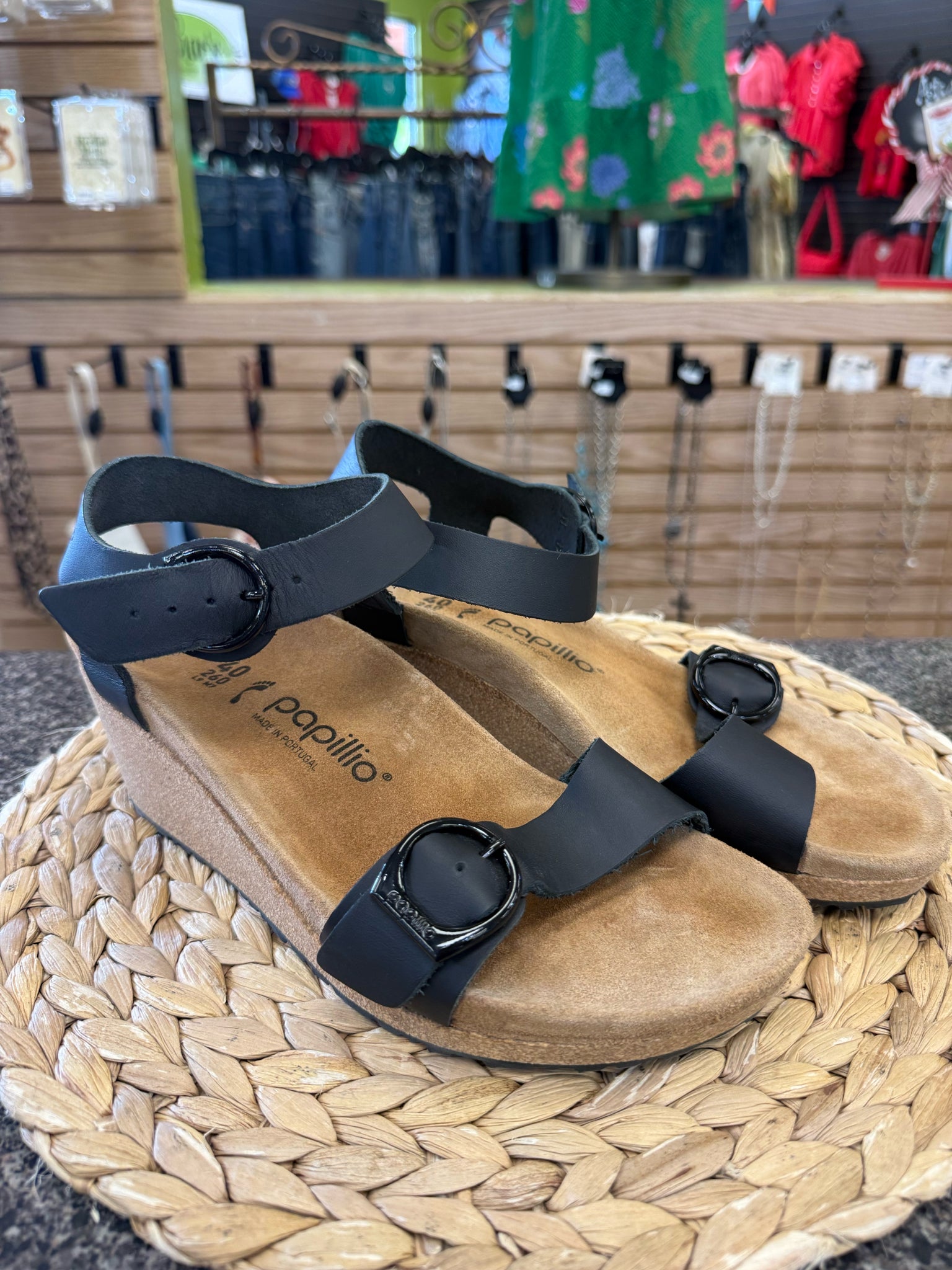 Pre-owned PAPILLIO/Birkenstock Black Brown Inside Size 9.5 Designer Sandal