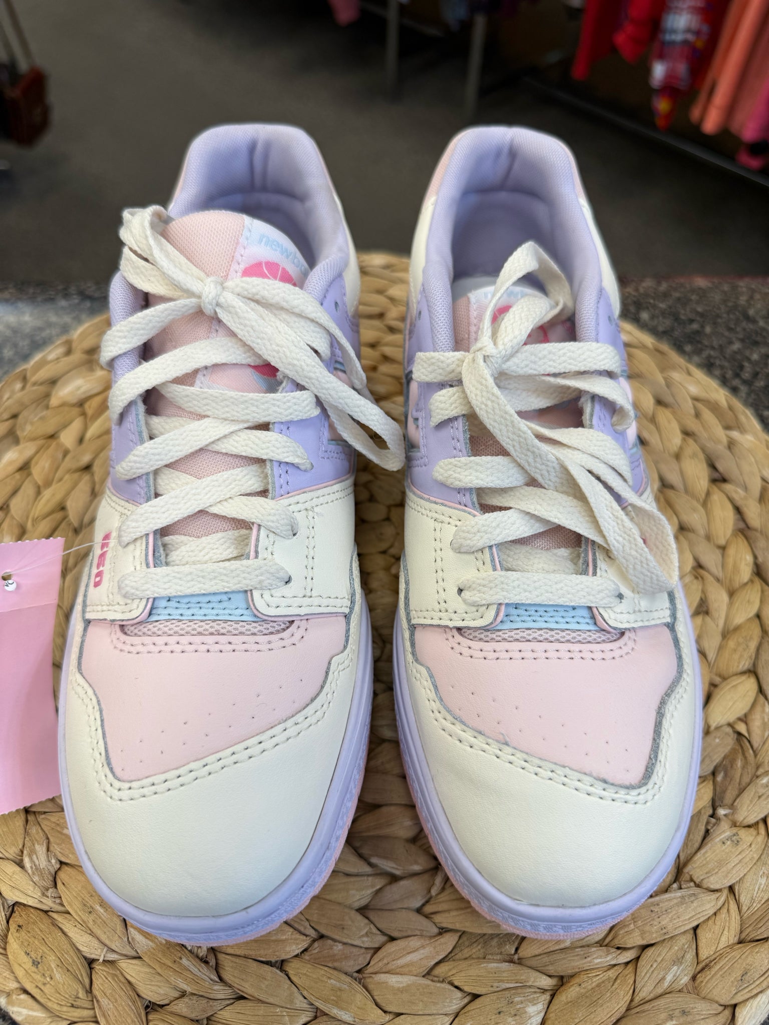Pre-owned NEW BALANCE Lavender Cream Size 7 Designer Sneaker