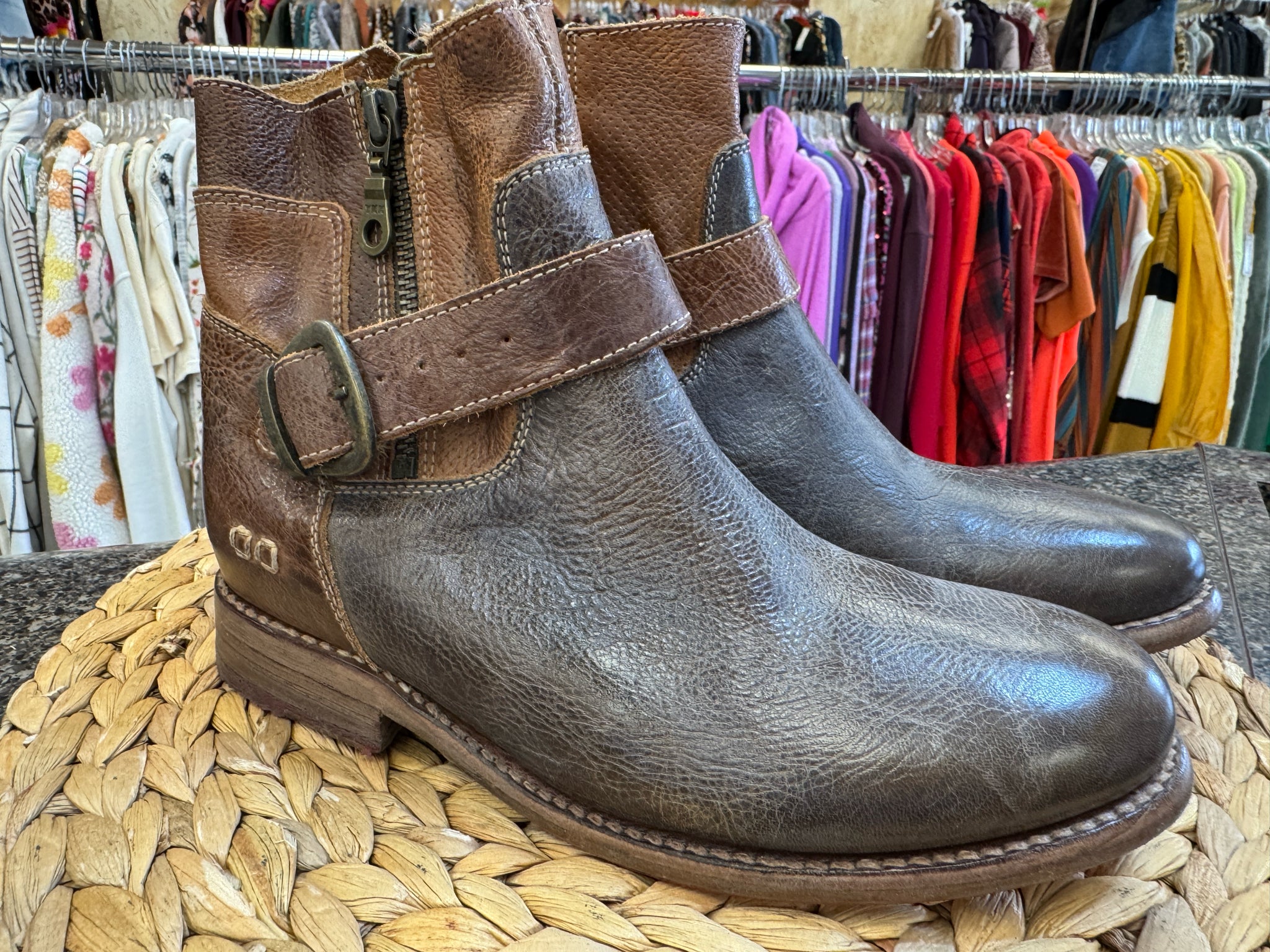 Pre-owned BED STU Brown Tan Size 7 Designer Bootie