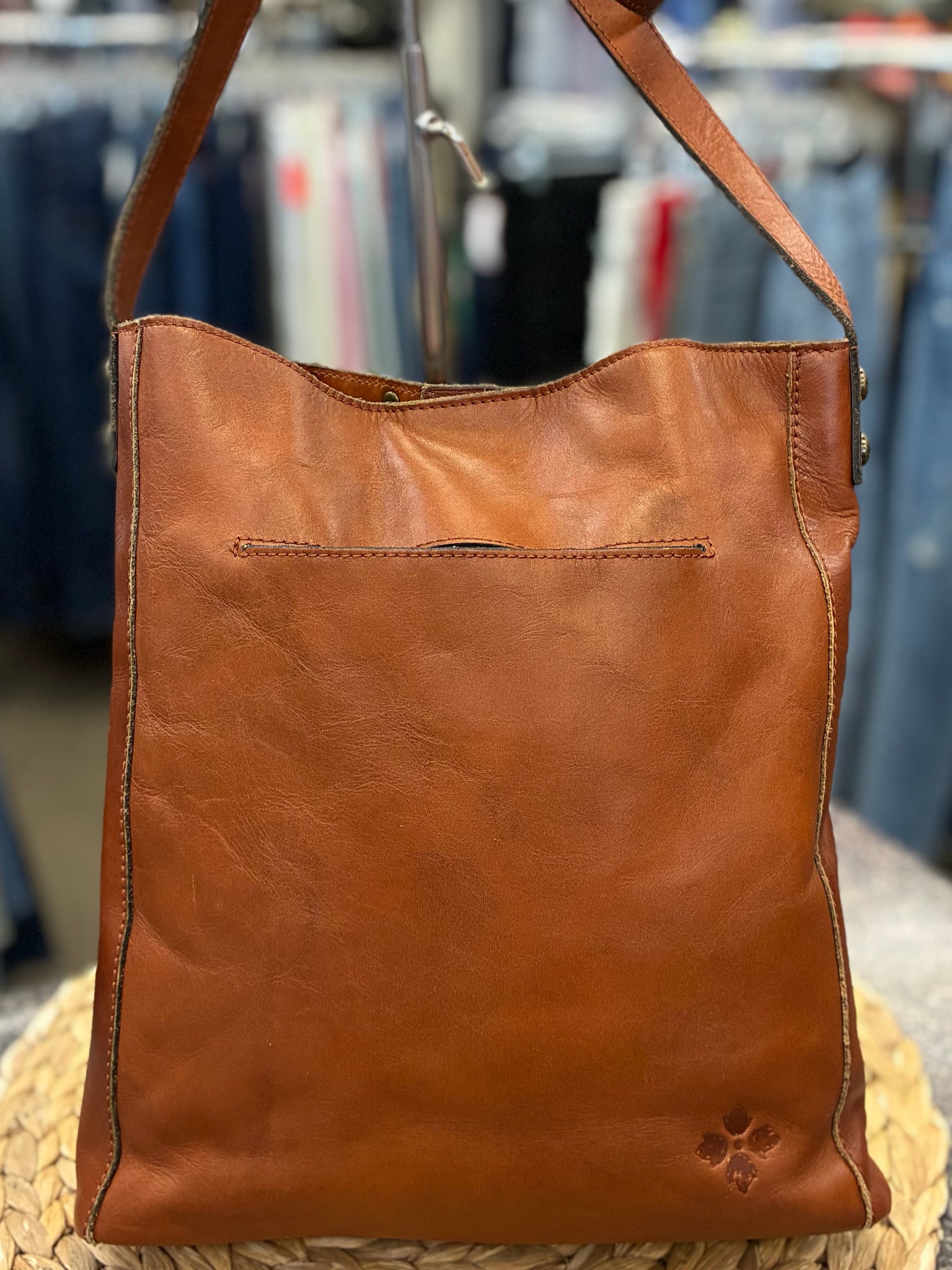 Pre-owned PATRICIA NASH Brown Gold Crossbody Designer Purse