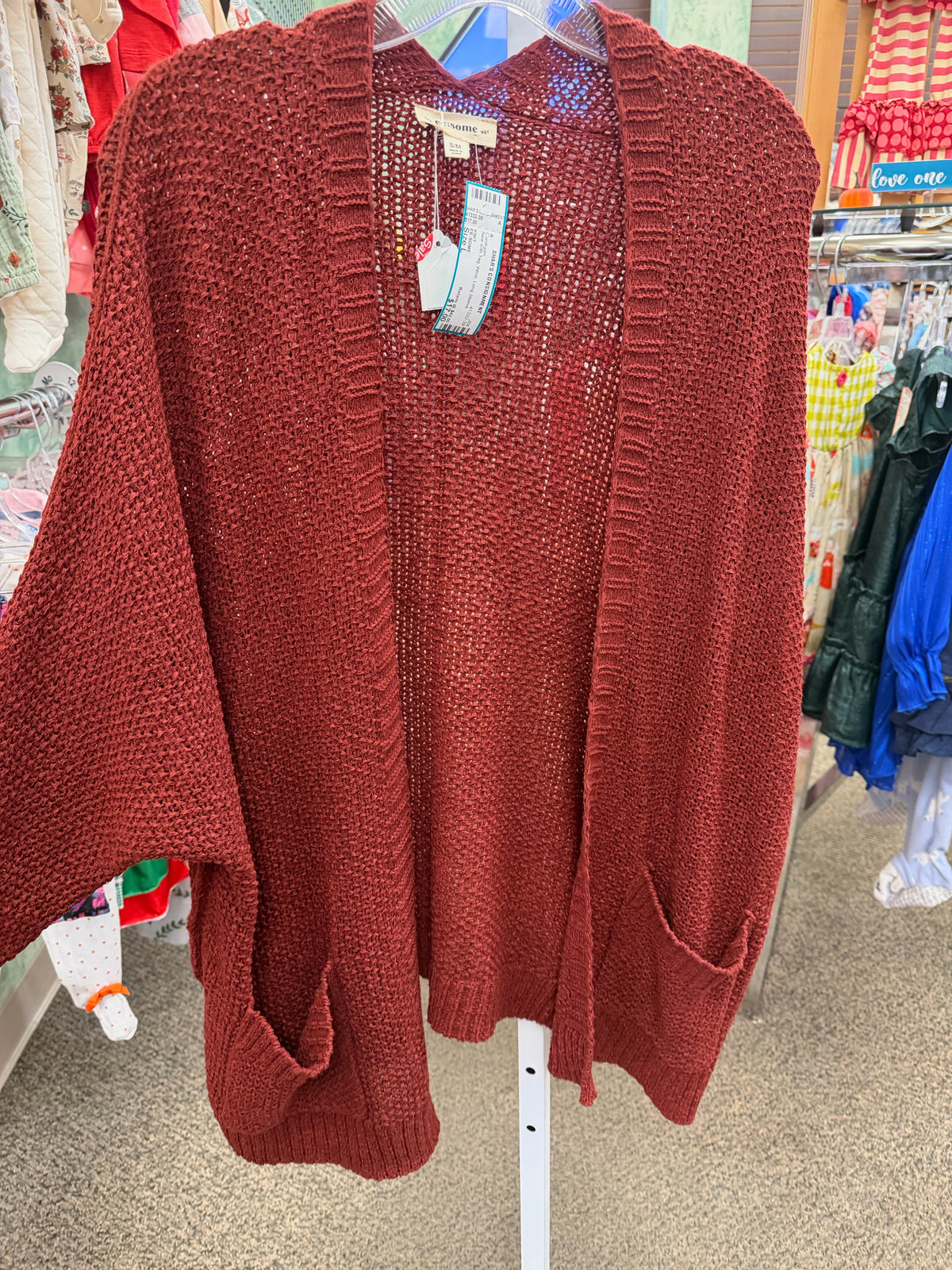 New with Tag EE:SOME Wine Size L Cardigan