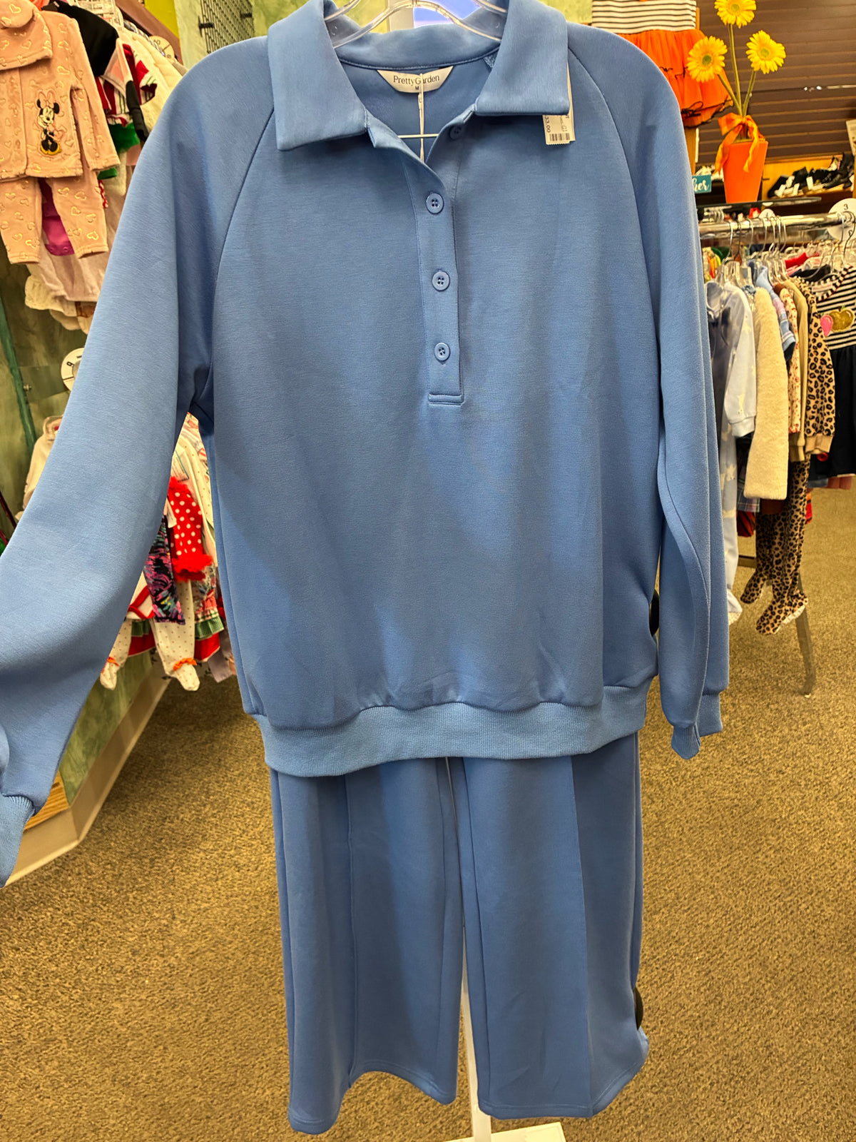 New with Tag PrettyGarden Blue Dr Size 8 Long Sleeve PantSet
