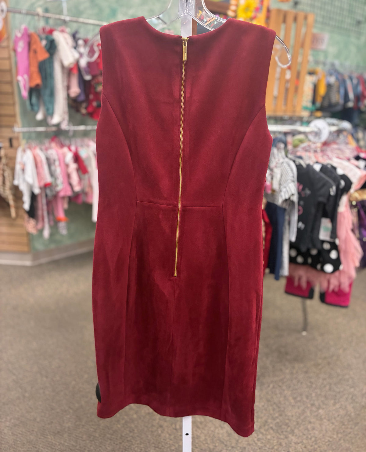 New with Tag CALVIN KLEIN Burgundy Size 10 Sleeveless Dress