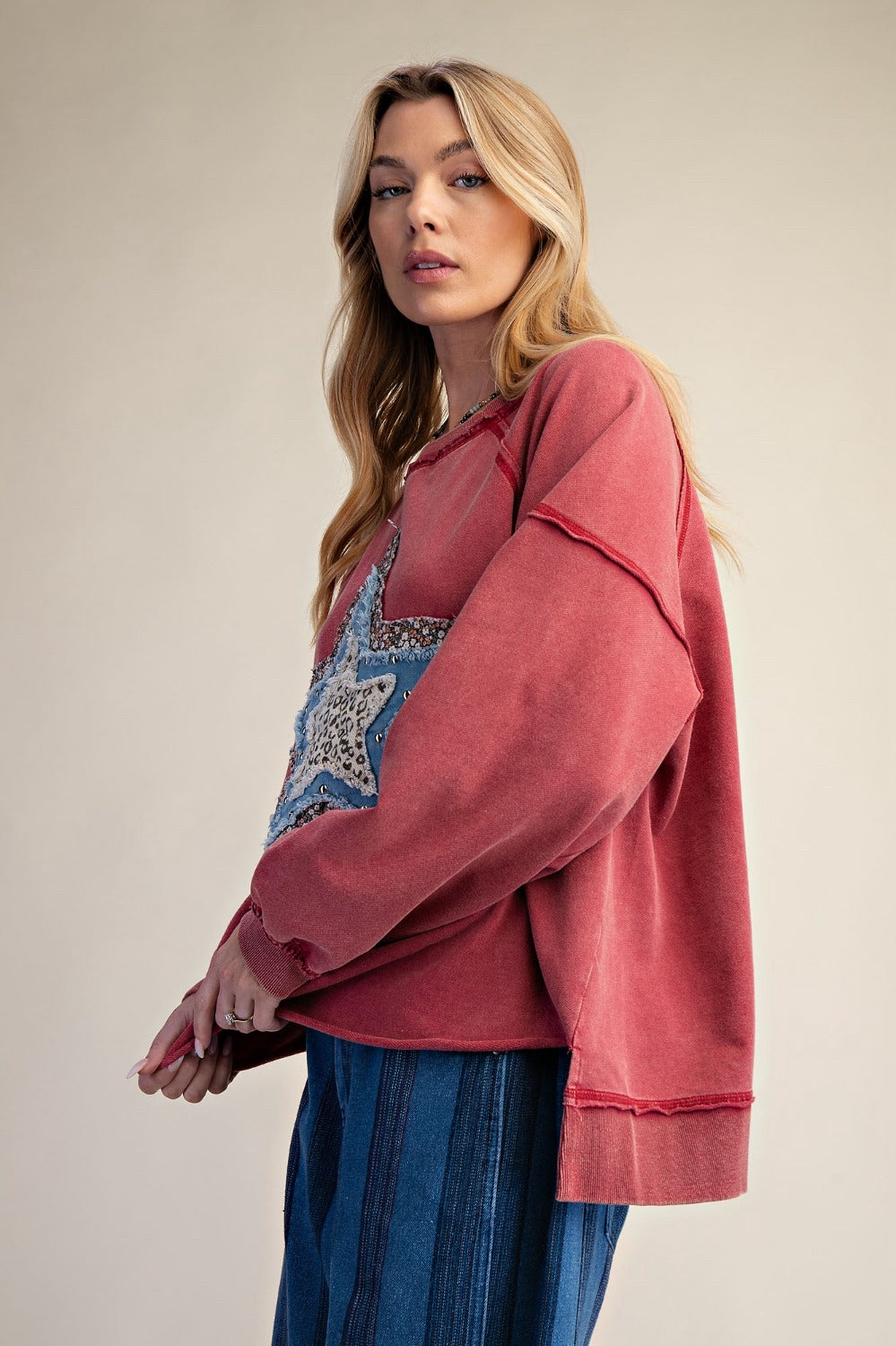 New EASEL Red Size S Long Sleeve Sweatshirt