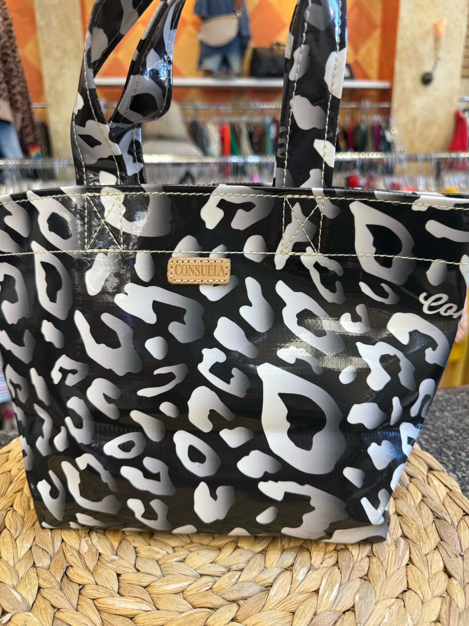 Pre-owned CONSUELA Black animal White S Purse