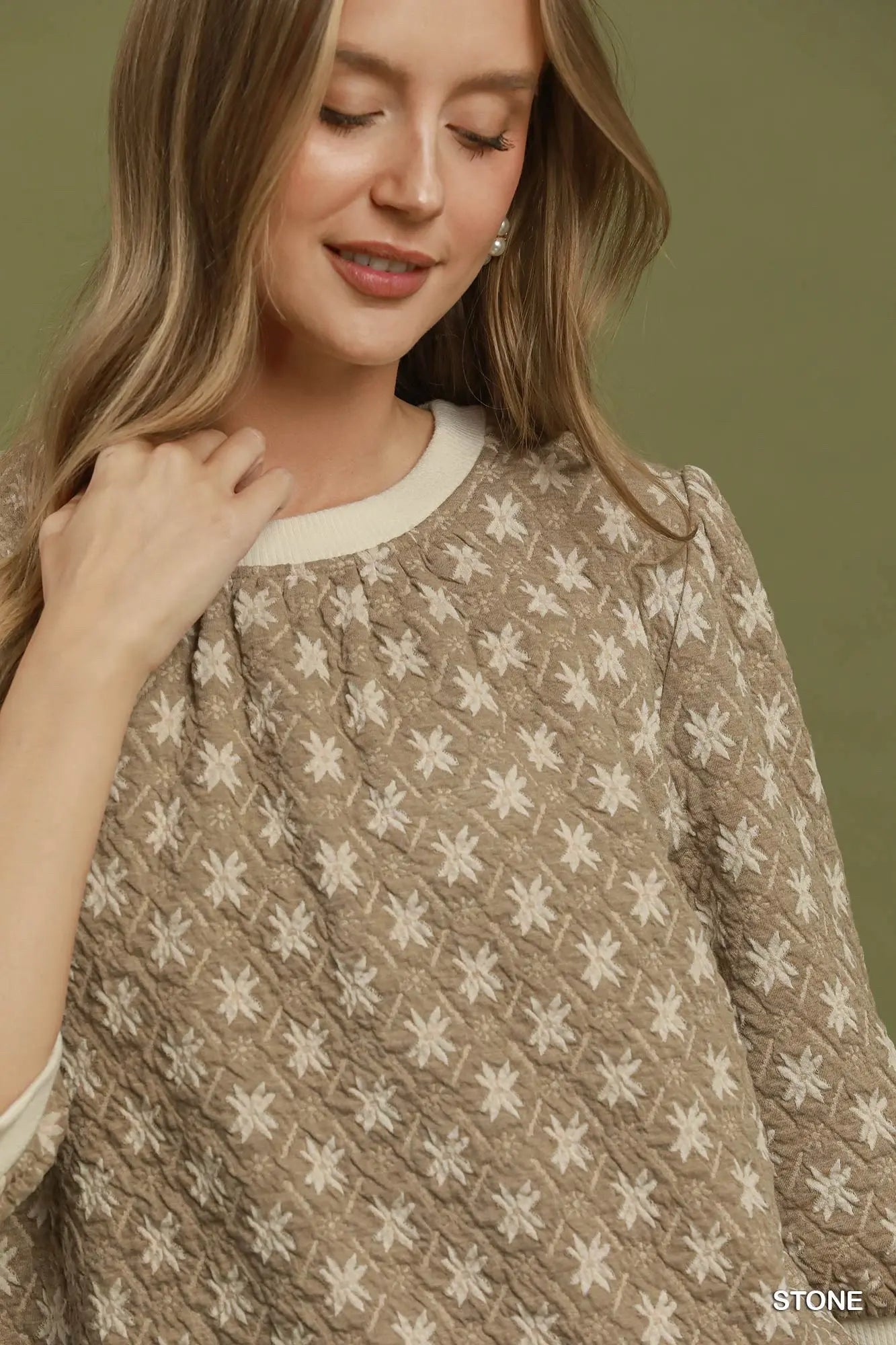 New UMGEE Tan print Light brown Size: S Quarter Sleeve Blouse