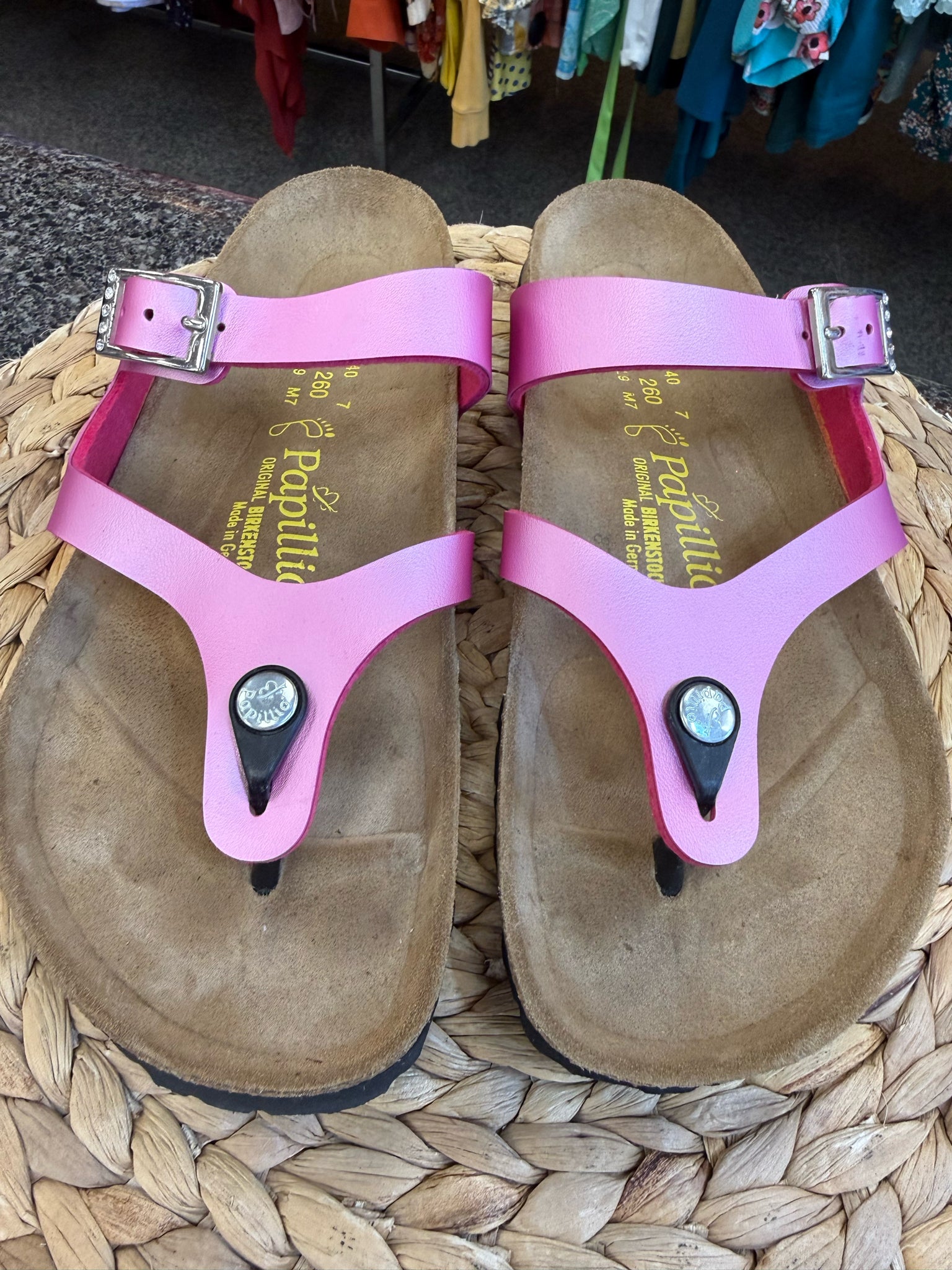 Pre-owned PAPILLIO/Birkenstock Pink Brown Size 9 Designer Sandal