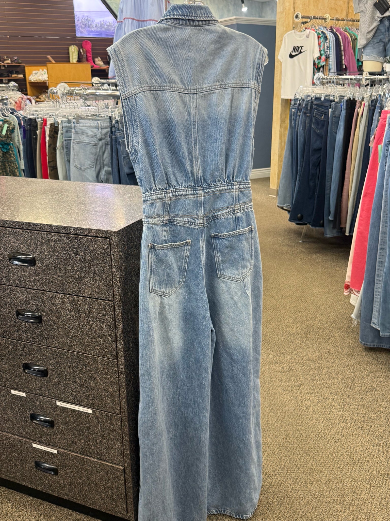 Pre-owned Vervet BLUE DENIM Size 0 Sleeveless Pants Jumper