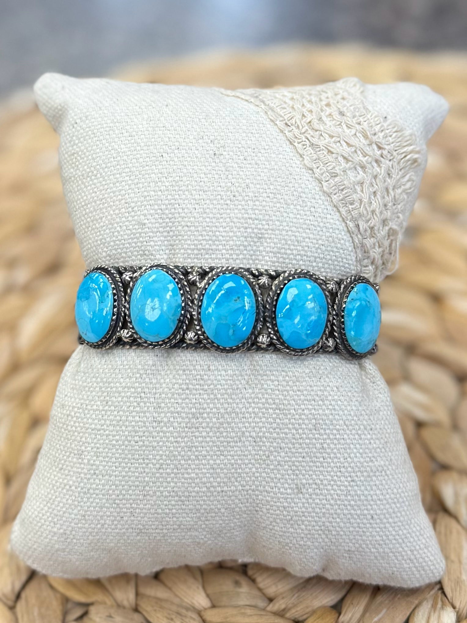 Pre-owned Sterling Silver STERLING SILVER Turquoise Designer Bracelet