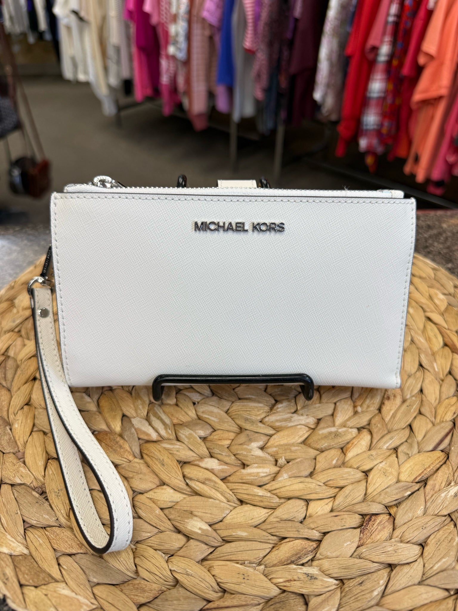 Pre-owned MICHAEL KORS White WALLET SIZE Small Wallet