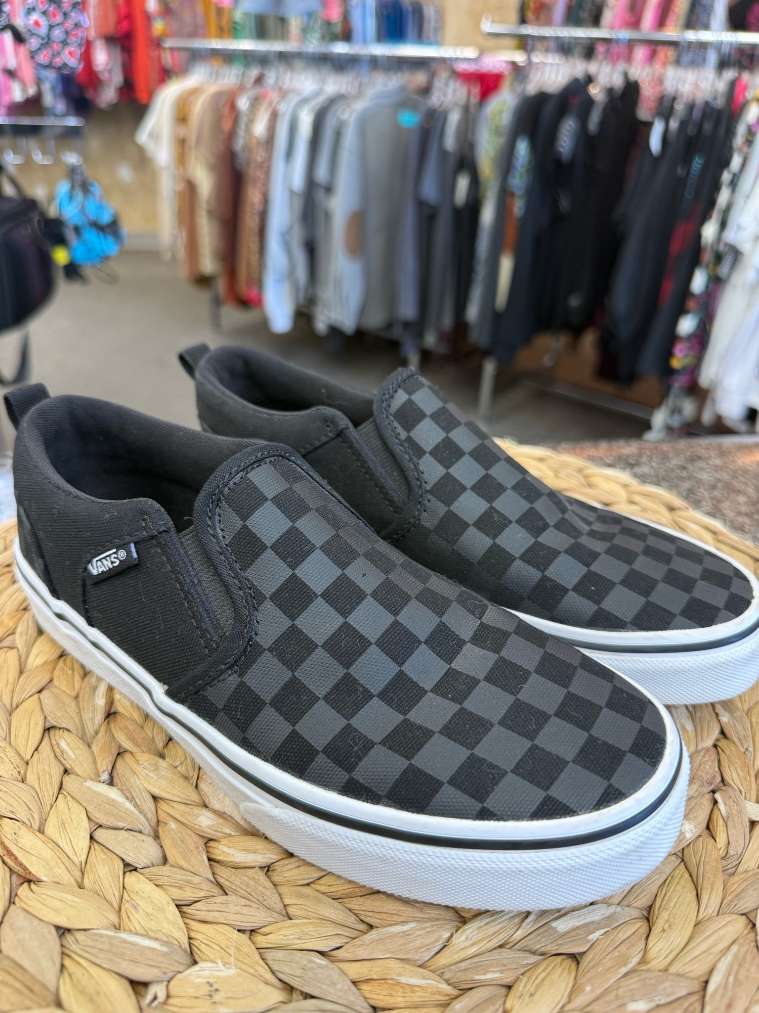 New Without Tag VANS Black check Black C-SIZE 4 Boys Shoes