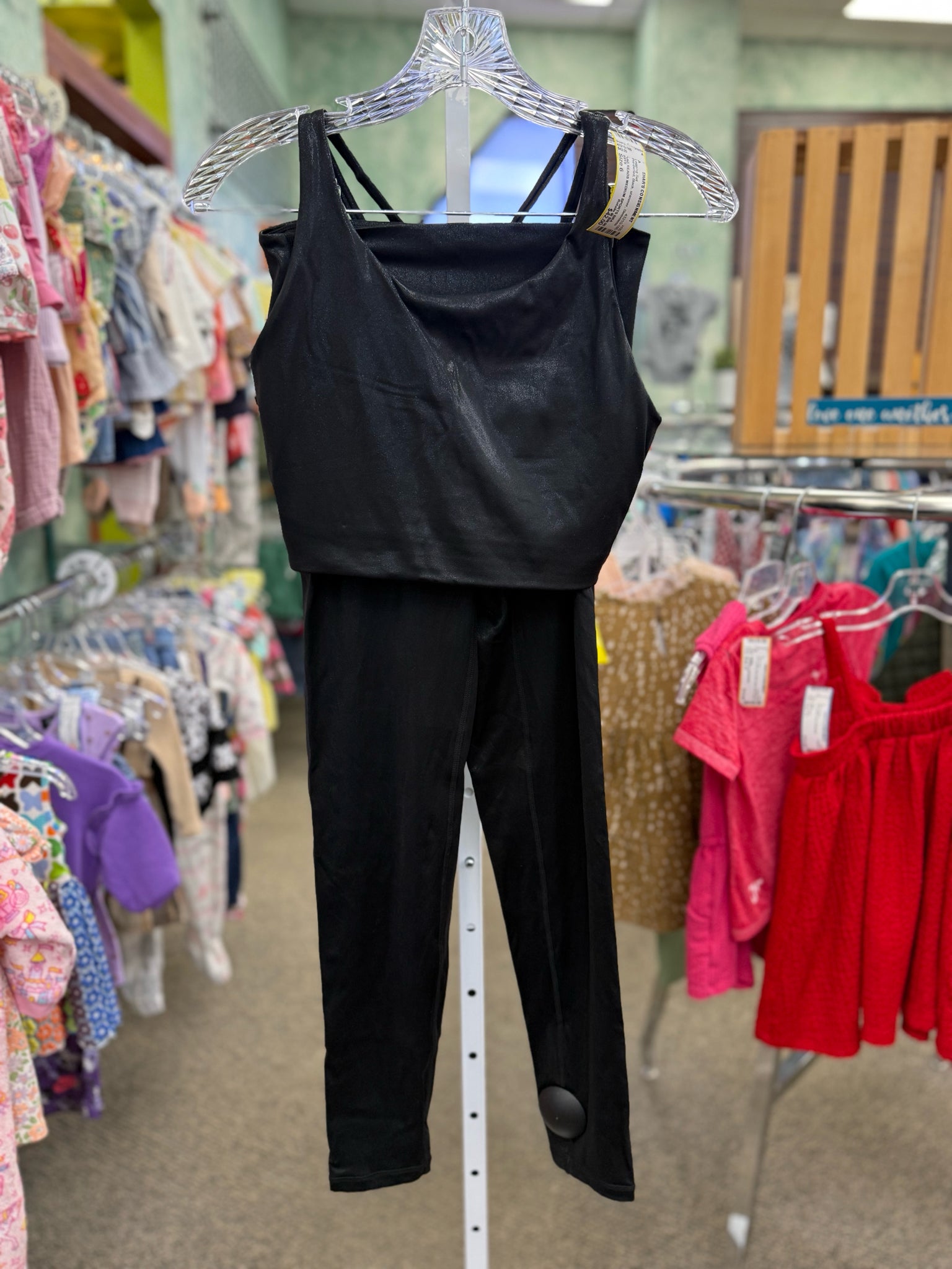 Pre-owned SSYS Black shimmer Dr Size 6 Sleeveless Legging Set