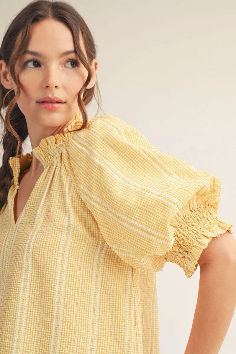 New JODIFL Yellow Size: S Short Sleeve Blouse