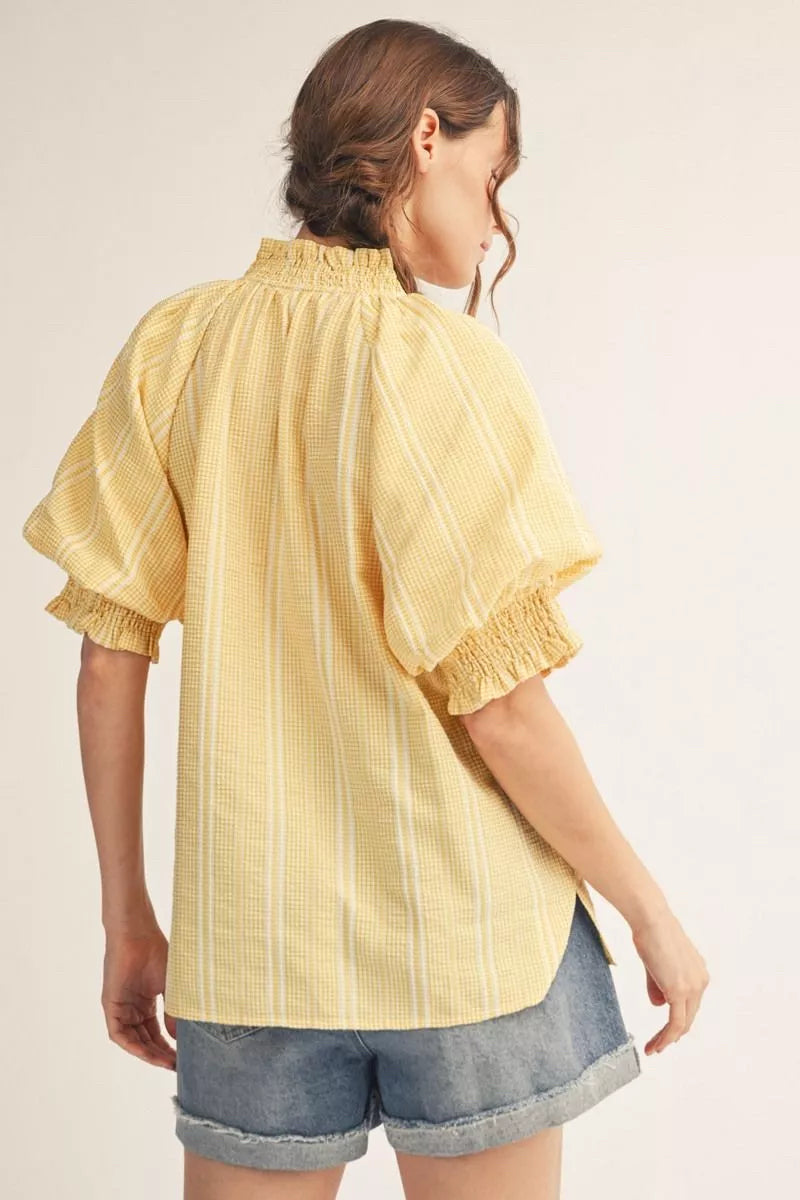New JODIFL Yellow Size: S Short Sleeve Blouse