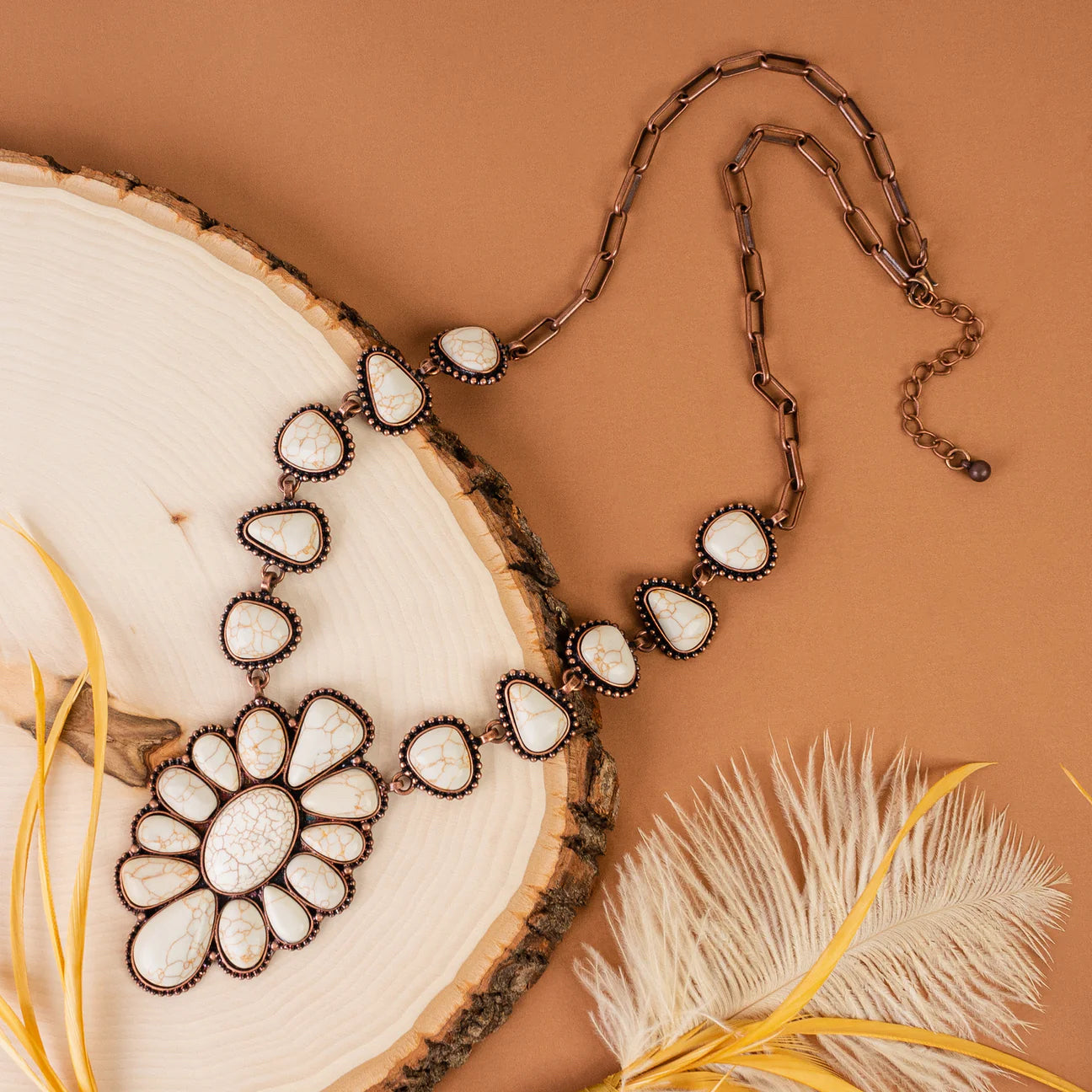 New YF Ivory Bronze Necklace