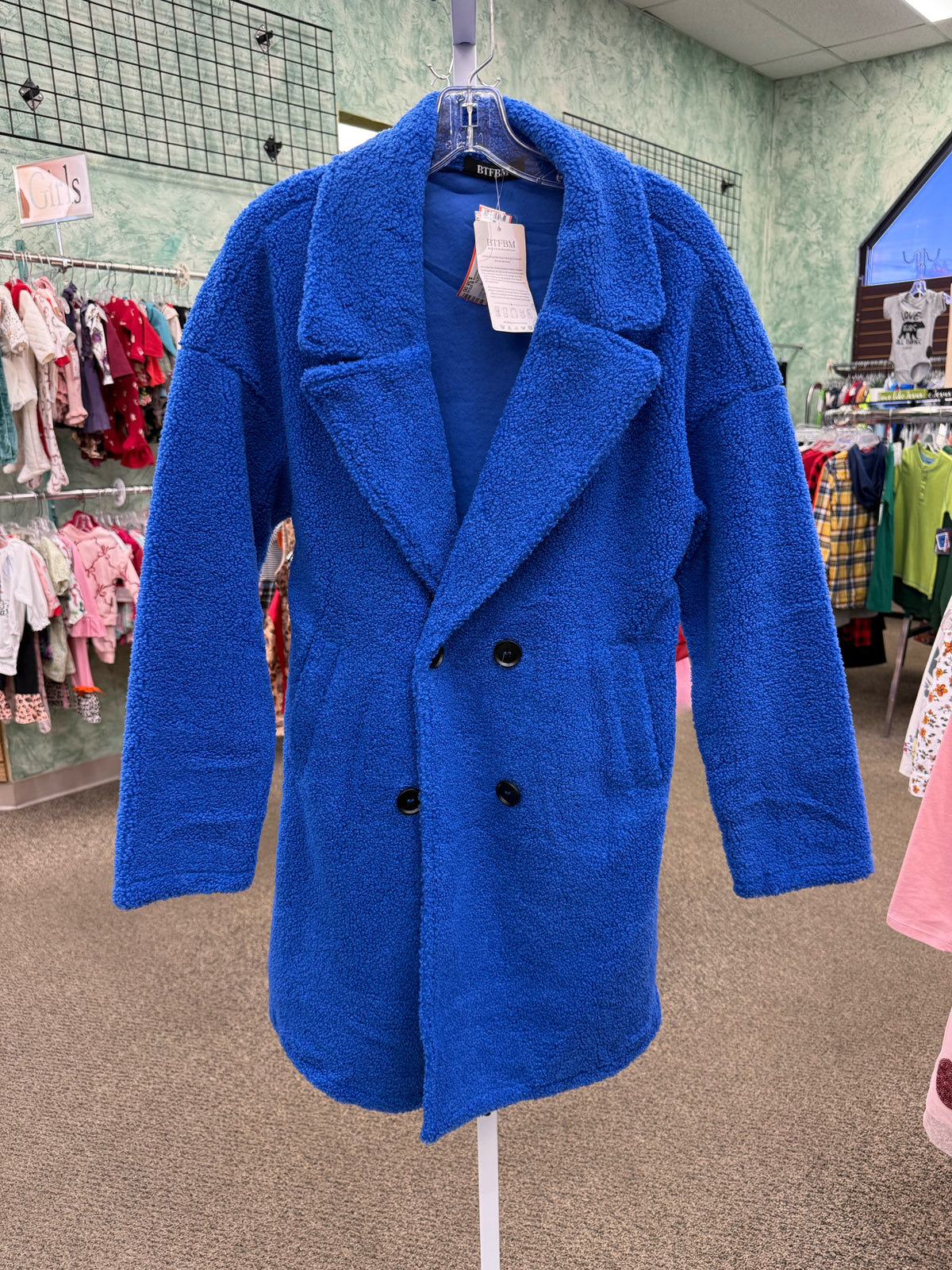 New with Tag BTFBM Navy Size M Long Sleeve Coat