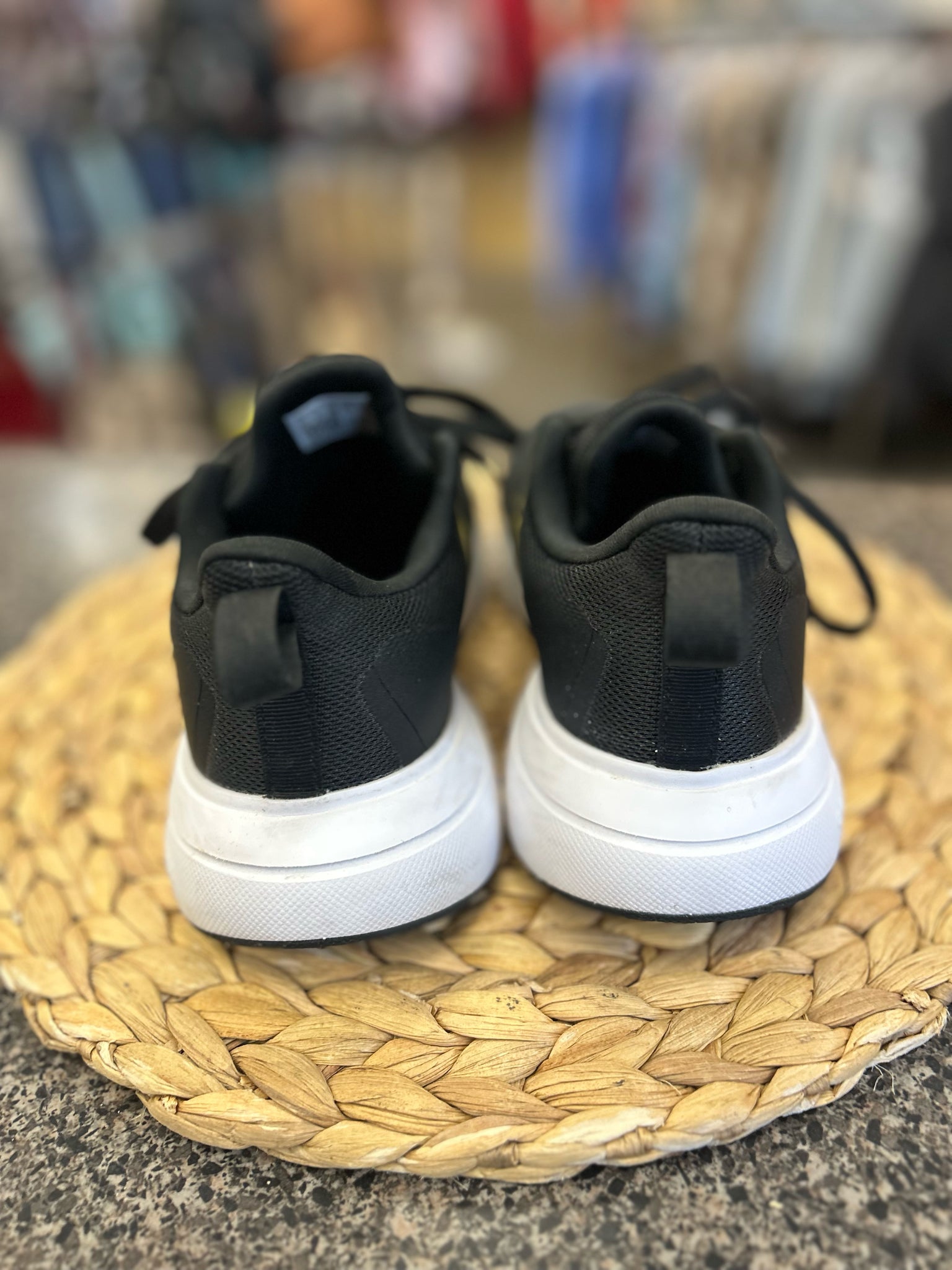 Pre-owned ADIDAS Black Gold Trim Size 5.5 Sneaker