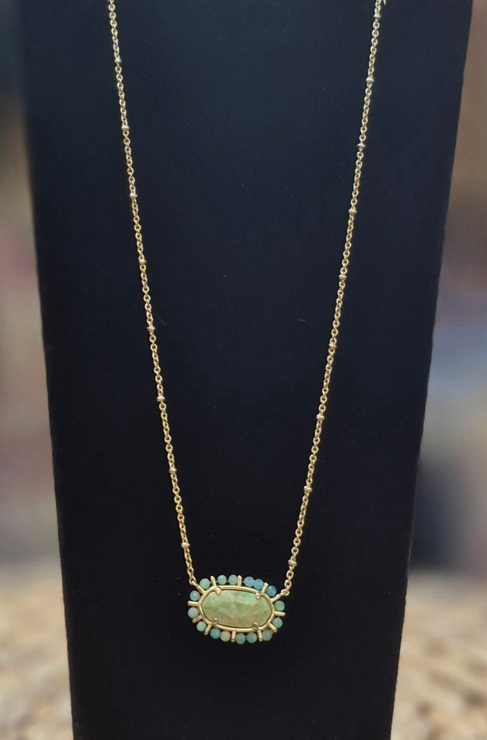 Pre-owned KENDRA SCOTT Gold Turquoise Designer Necklace