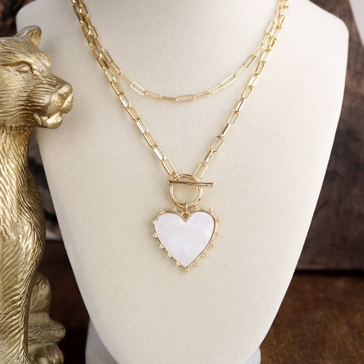 Moonlit Heart – Layered Heart Pendant Necklace