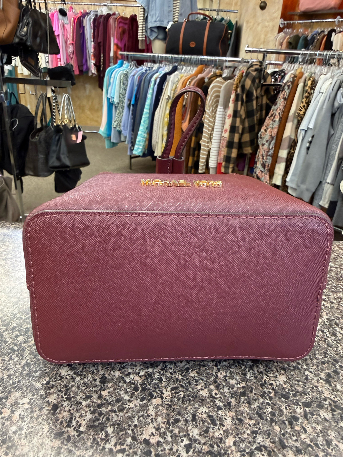 Pre-owned MICHAEL KORS Wine Crossbody Designer Purse