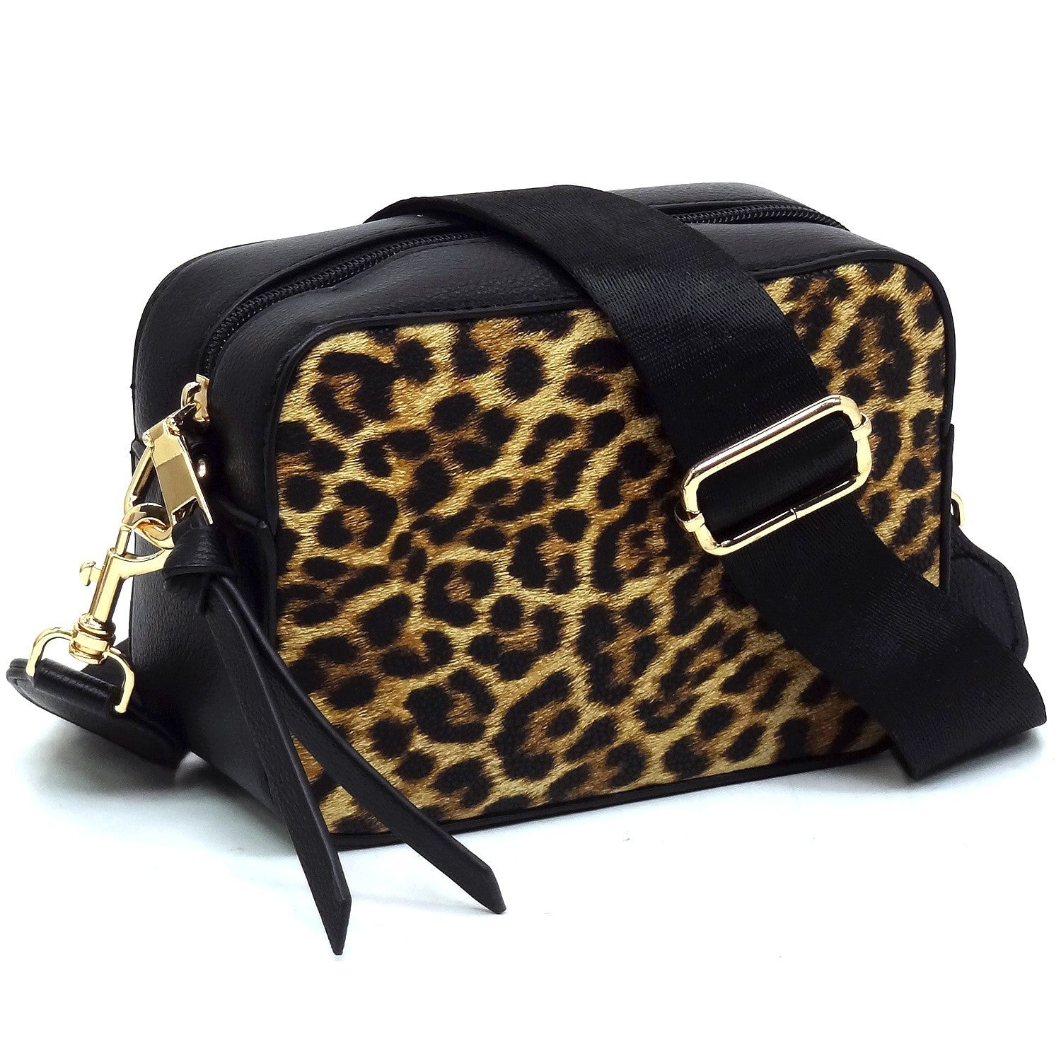 New ALBA Black Leopard S Crossbody Purse