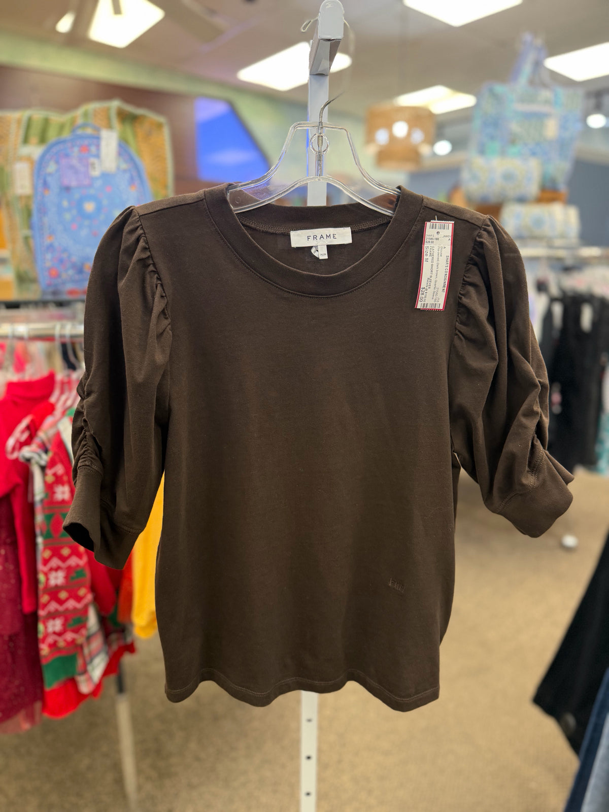 Pre-owned FRAME Dark brown Size: M Quarter Sleeve Blouse