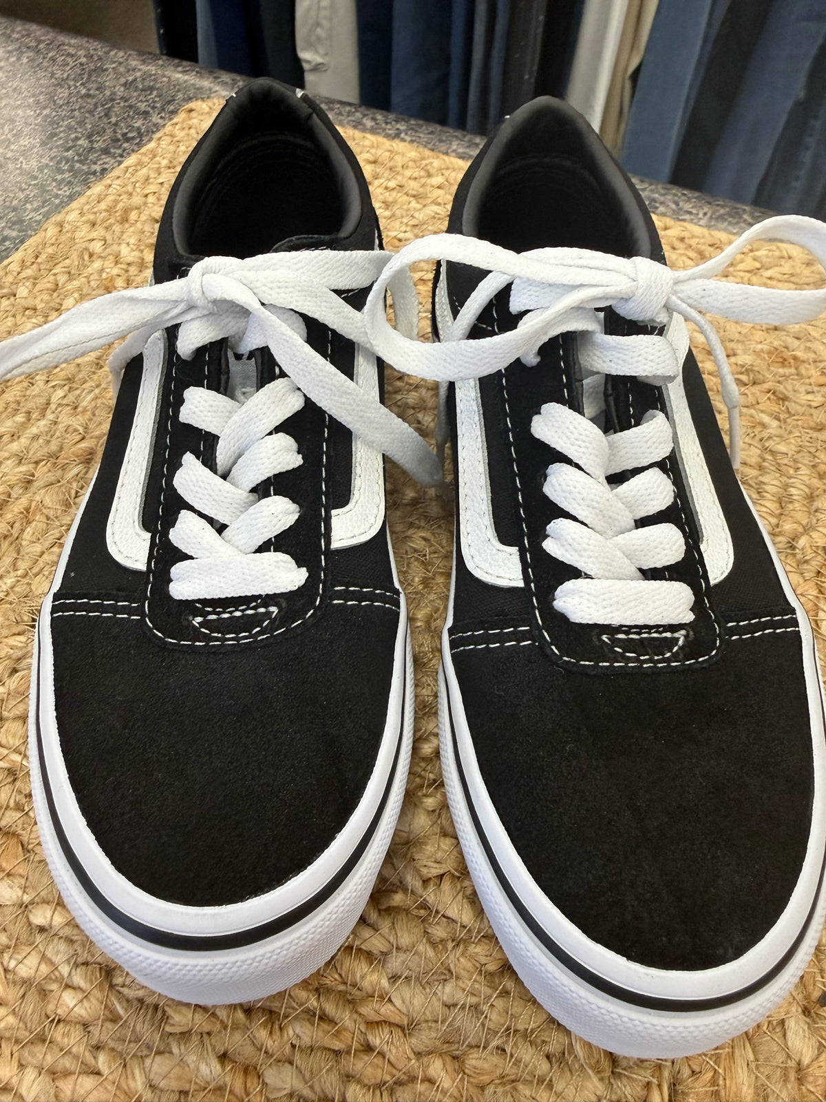 New Without Tag VANS Black White C-SIZE 1 Boys Sneaker
