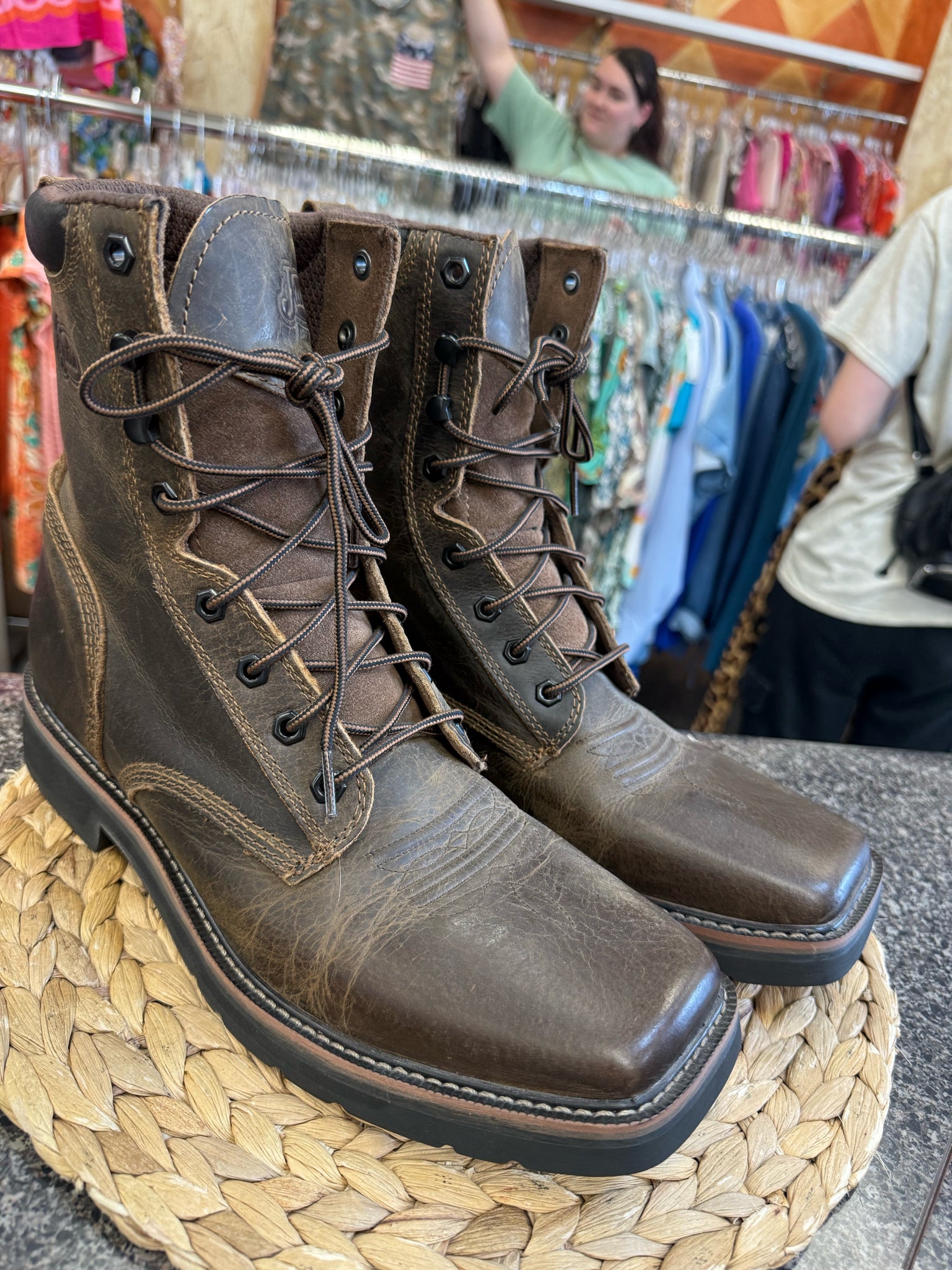 New Without Tag JUSTIN Dark brown SHOE SIZE 12 Mens Designer Boot