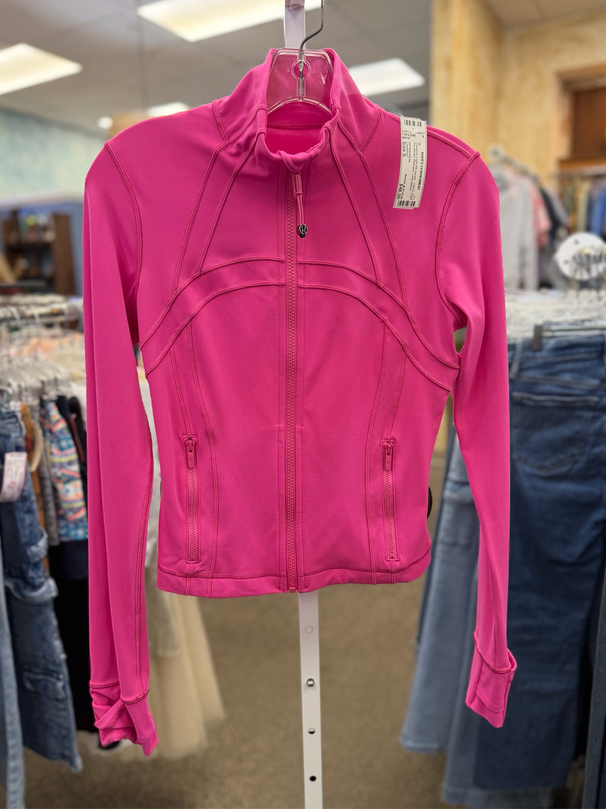 Pre-owned Lululemon Dark pink Size: S Long Sleeve Designer Light Wt Jacket