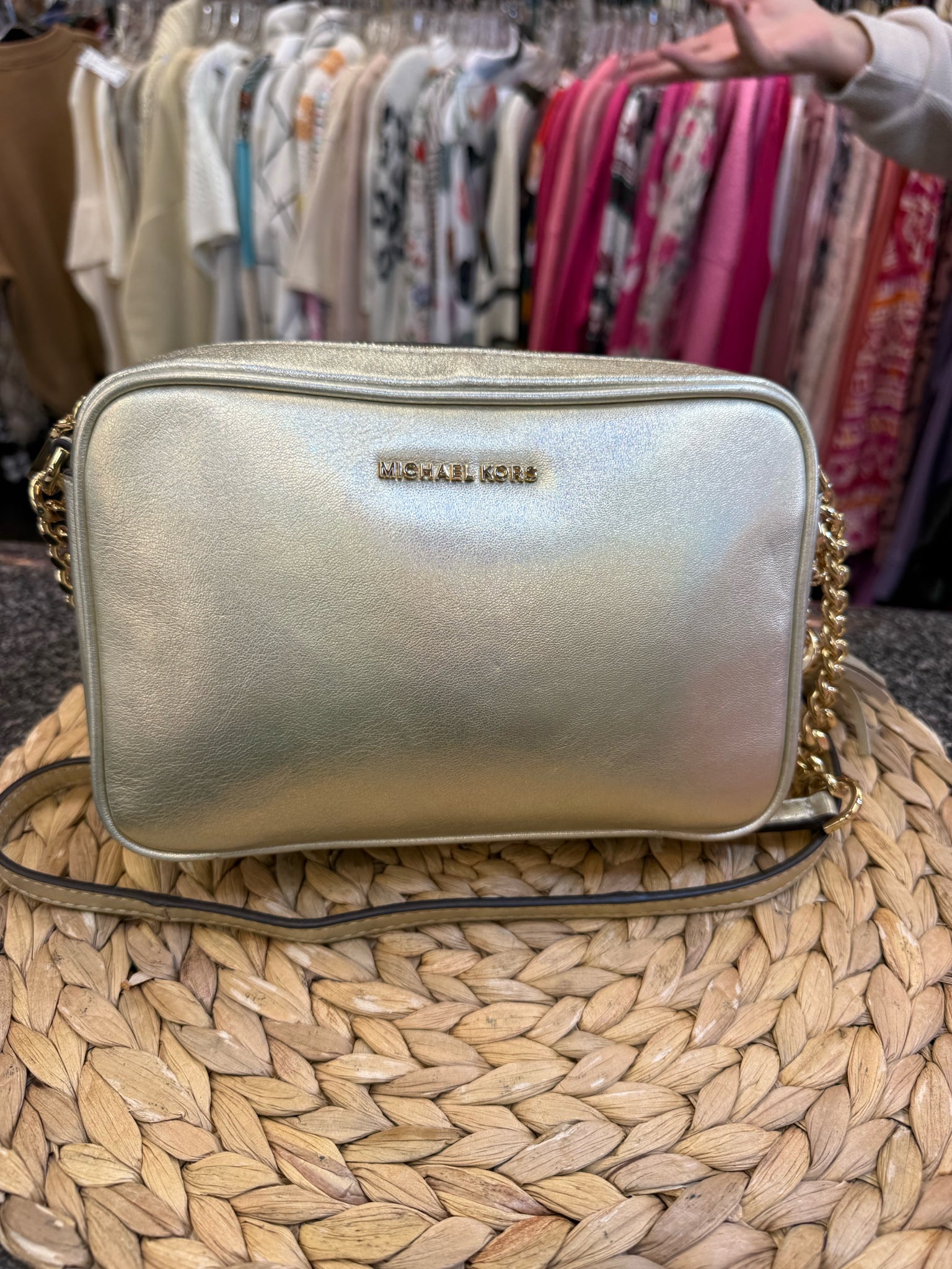 Pre-owned MICHAEL KORS Gold Crossbody Designer Purse